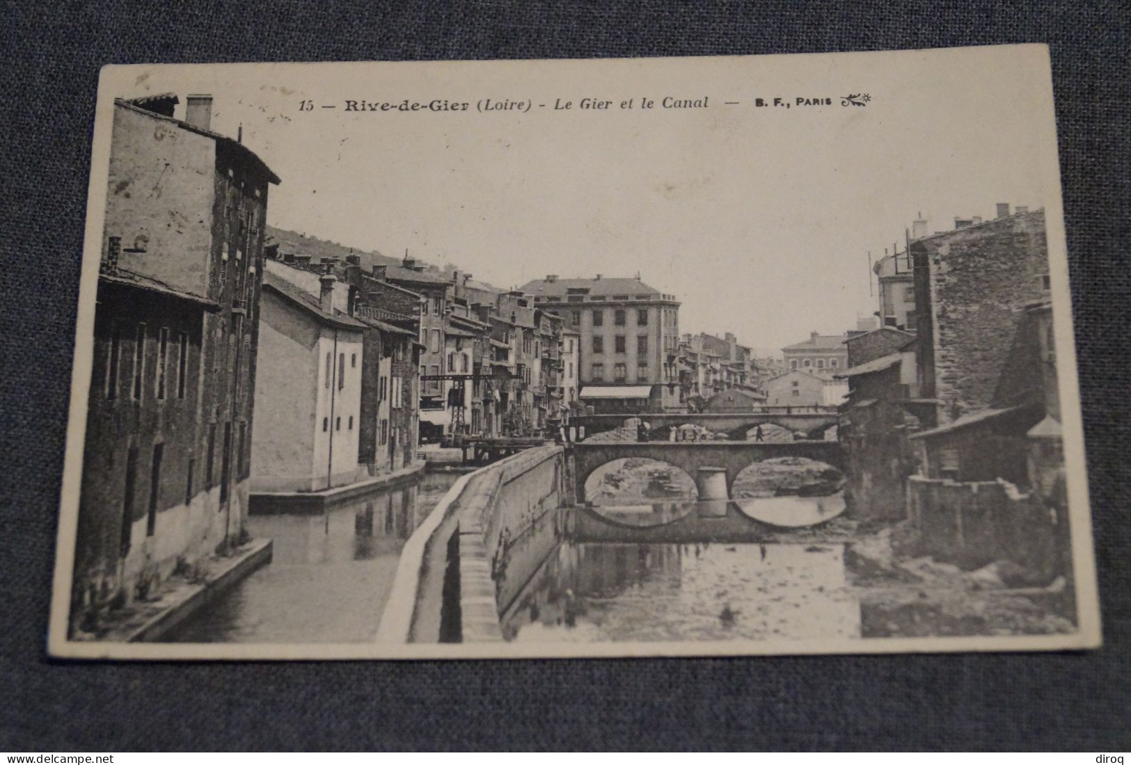 Très Belle Ancienne Carte Rive De Gier 1919 ?,Loire, Le Gier Et Le Canal - Rive De Gier