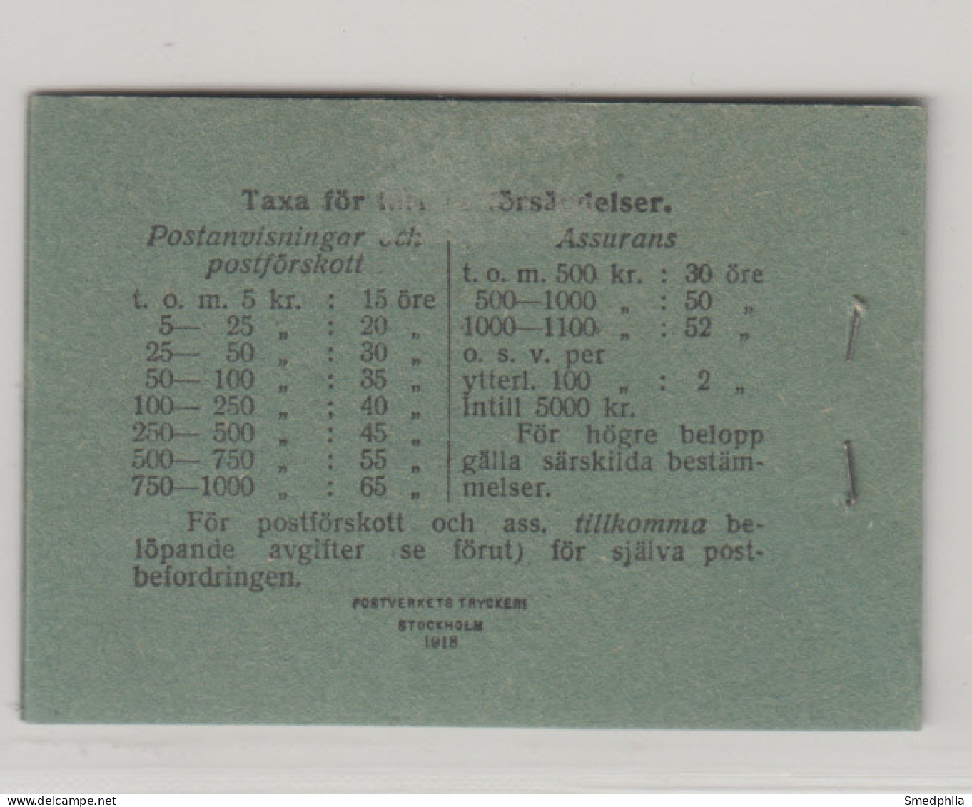 Sweden Booklet 1918 - Facit 9 O MNH ** - 1904-50