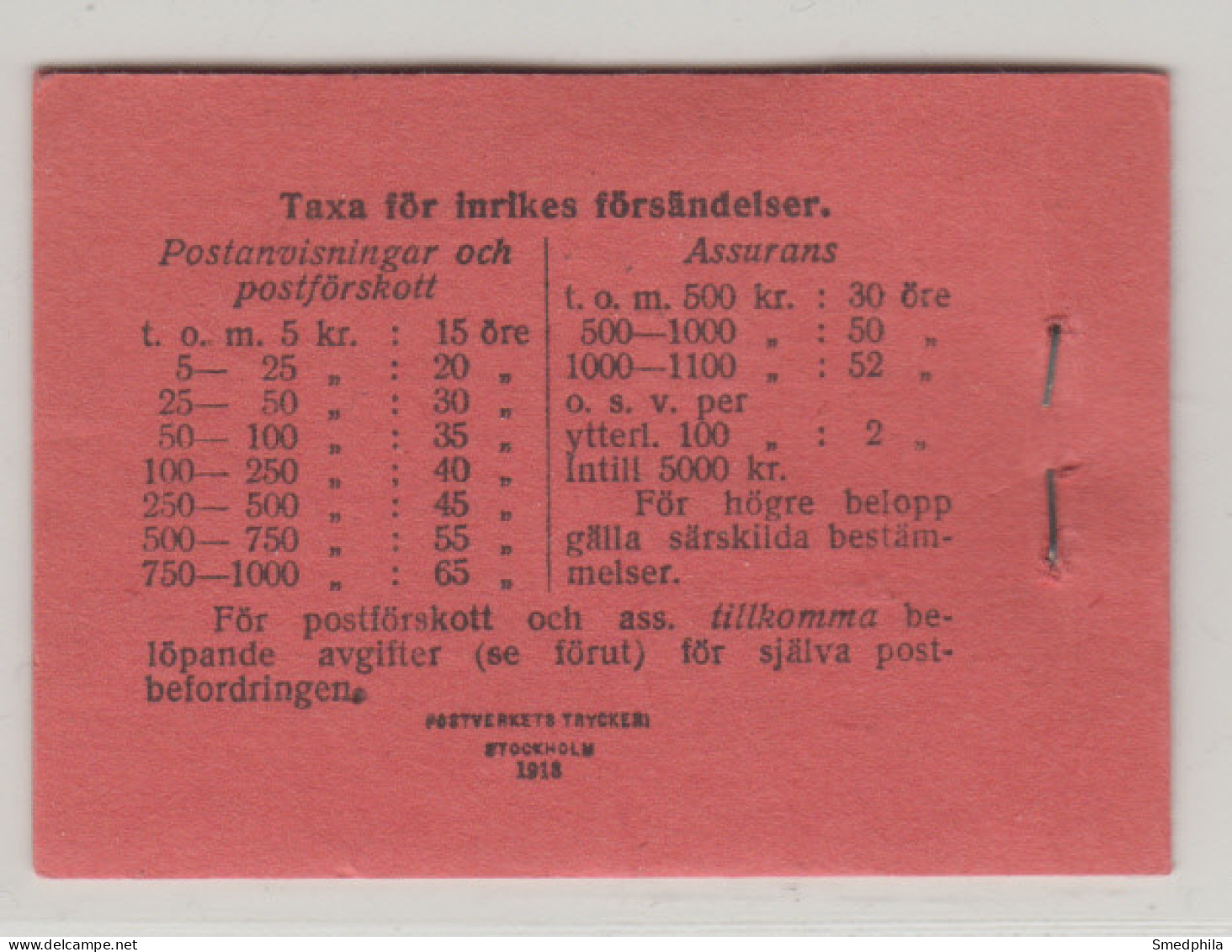 Sweden Booklet 1918 - Facit 10 R MNH ** - 1904-50