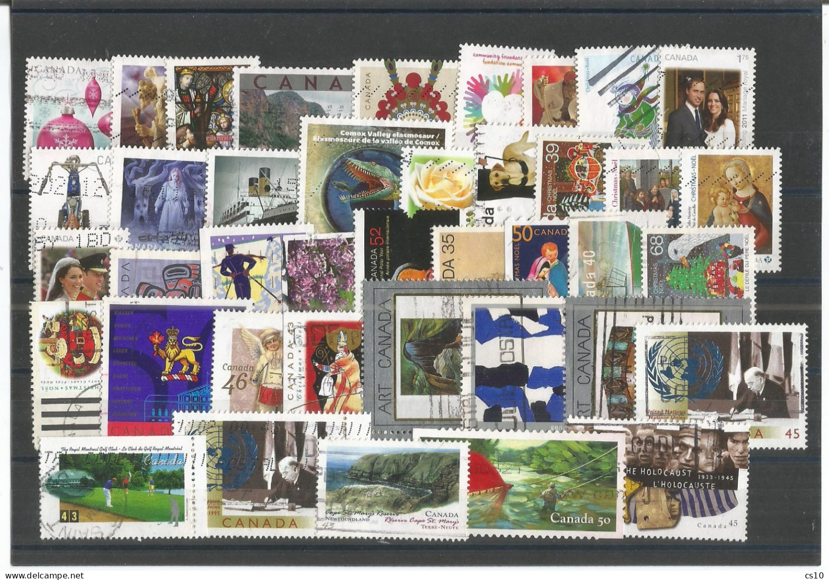 CANADA 4 Scans Lot Used Stamps With HVs Blocks Strips Etc In #111 Pcs +l.2 Souvenir Sheets And BL4 Blocks - Sammlungen