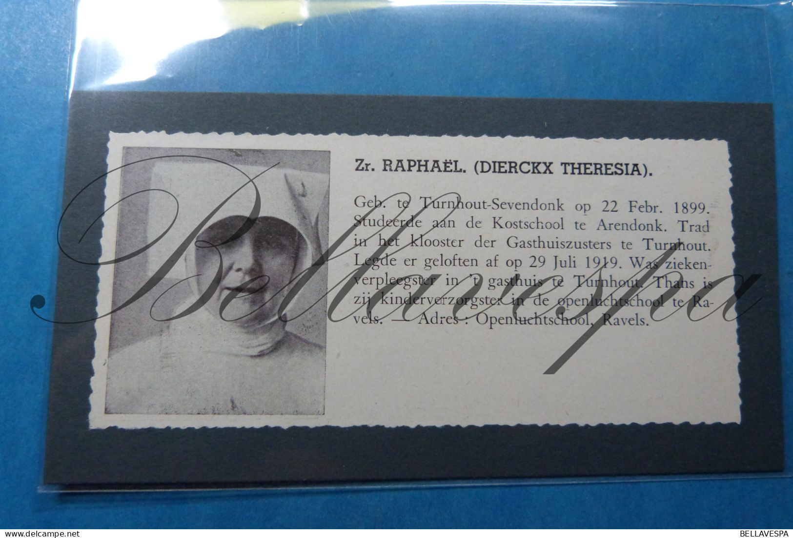 DIERCKX Theresia Sevendonk 1899 Verpleegster Kinderverzorgster Turnhout & Ravels - Unclassified
