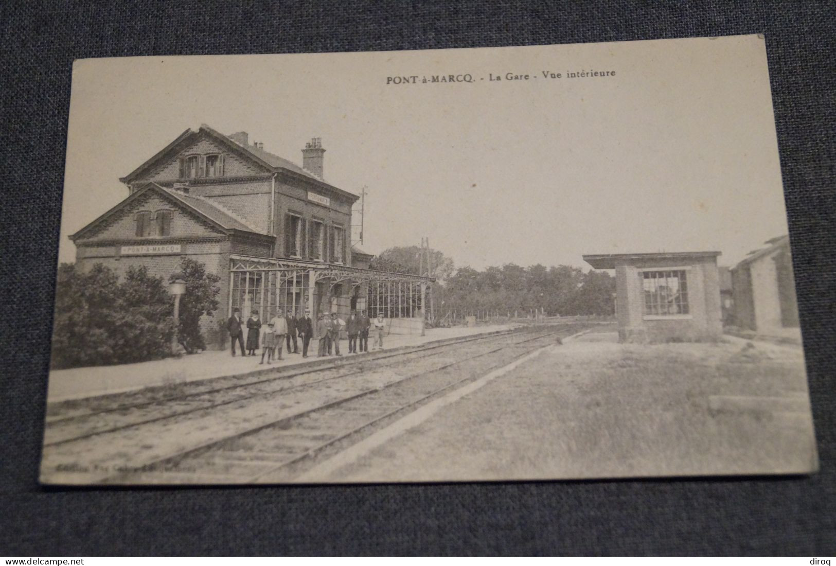 Très Belle Ancienne Carte Postale,PONT A MARCQ 1920,vue Intérieur De La Gare - Sonstige & Ohne Zuordnung