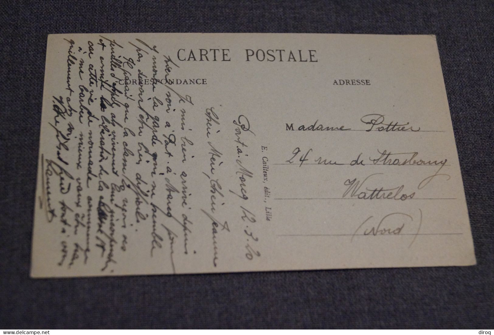 Très Belle Ancienne Carte Postale,PONT A MARCQ 1920,vue Intérieur De La Gare - Autres & Non Classés