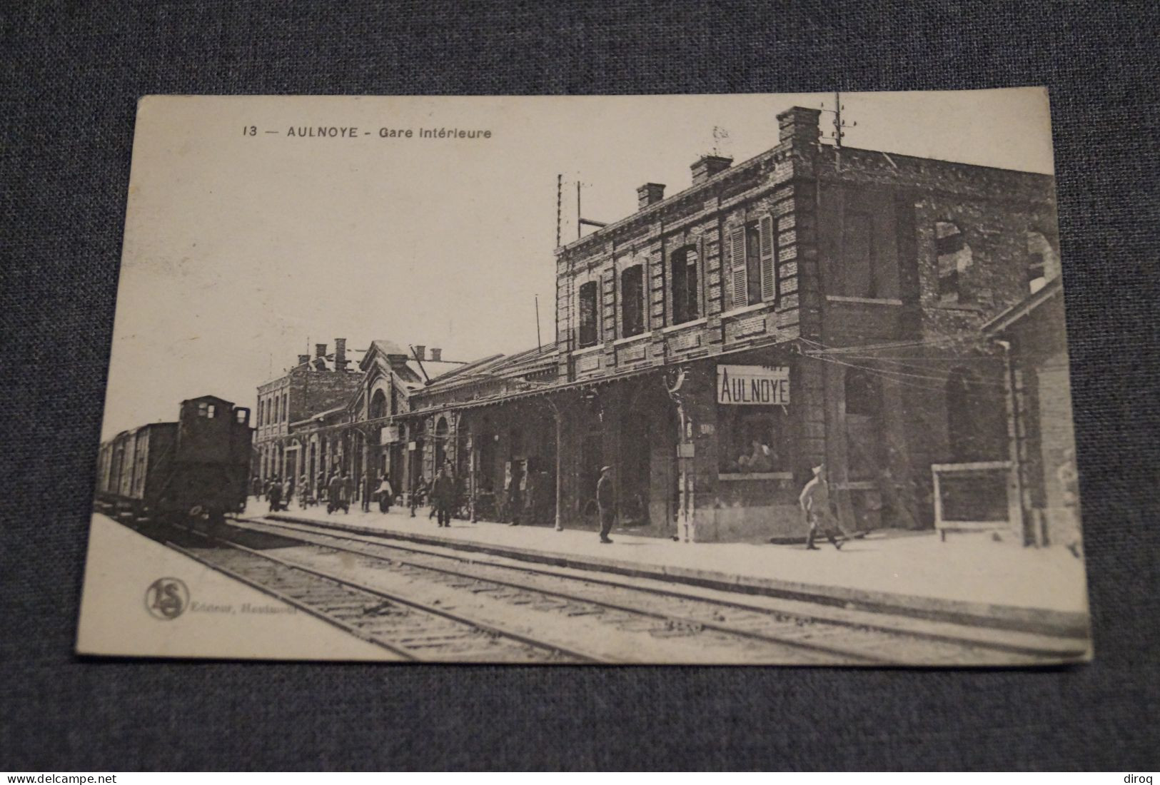 Très Belle Ancienne Carte Postale, AULNOYE, 1920,vue Intérieur De La Gare - Aulnoye