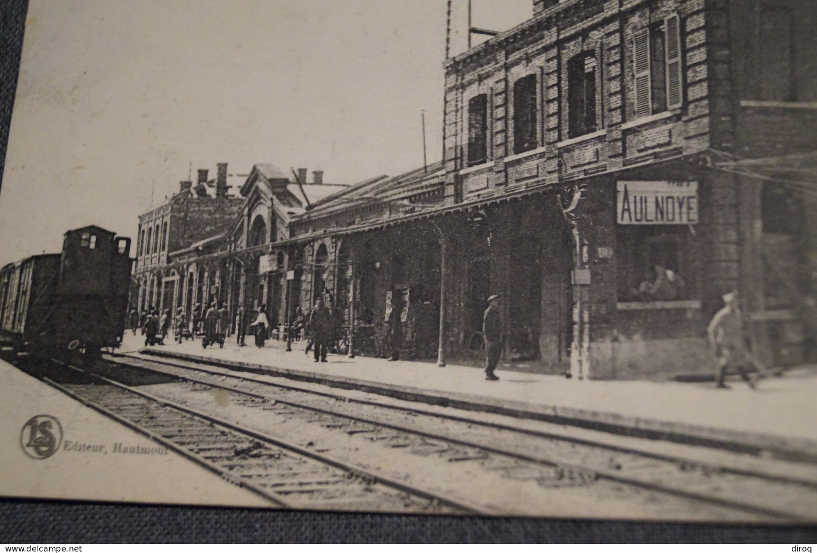 Très Belle Ancienne Carte Postale, AULNOYE, 1920,vue Intérieur De La Gare - Aulnoye