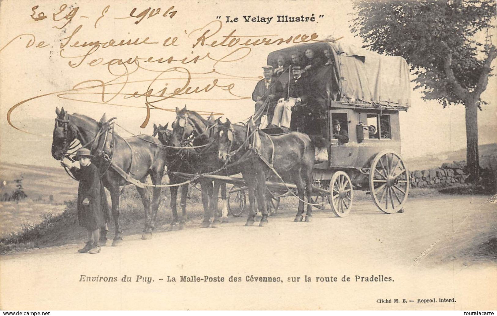 CPA 43 ENVIRONS DU PUY EN VELAY LA MALLE POSTE DES CEVENNES SUR LA ROUTE DE PRADELLES - Le Puy En Velay