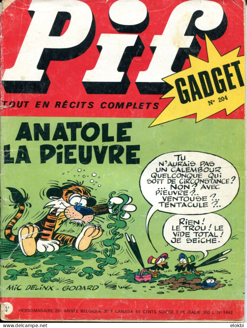 Pif Gadget N°204 - Fanfan La Tulipe (sans Titre) - Corto Maltese "D'autres Roméo Et D'autres Juliette" - - Pif Gadget