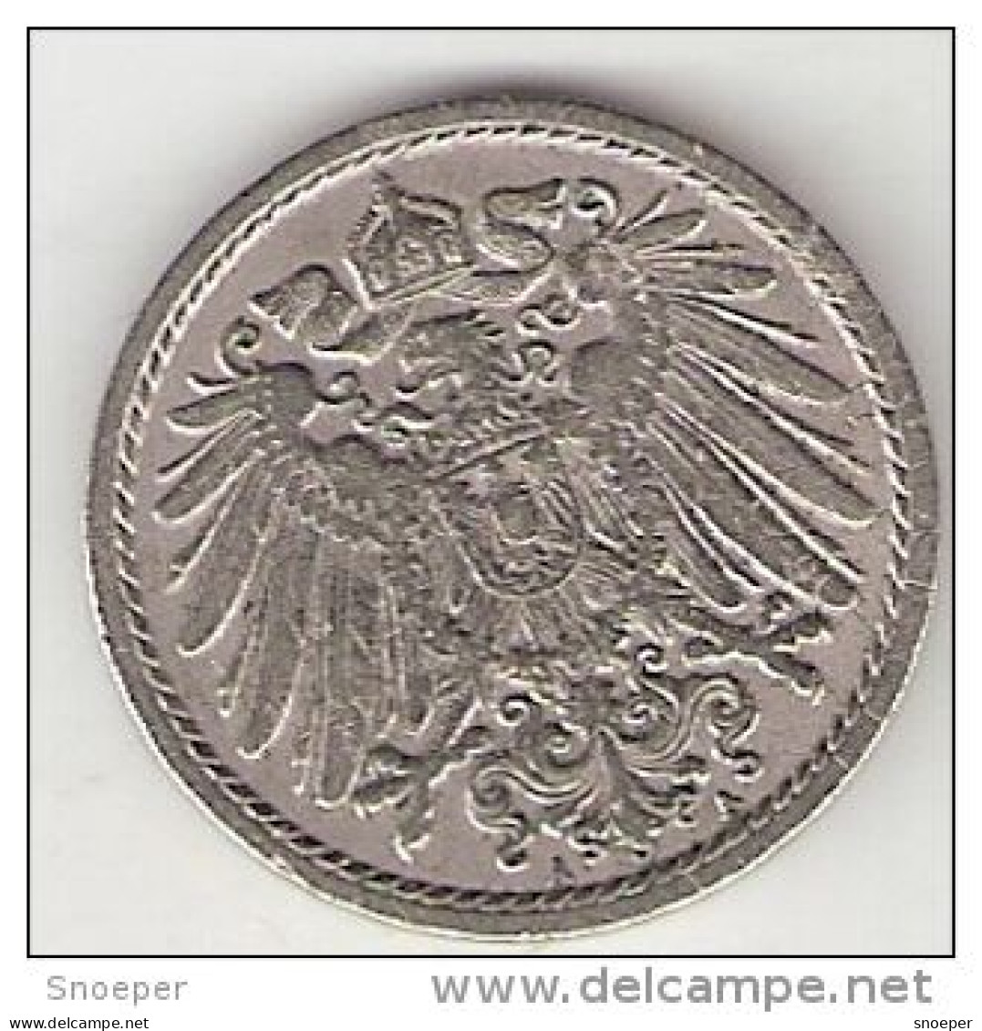 * Germany Empire  5 Pfennig 1909 A   Km 11  Vf+ - 5 Pfennig
