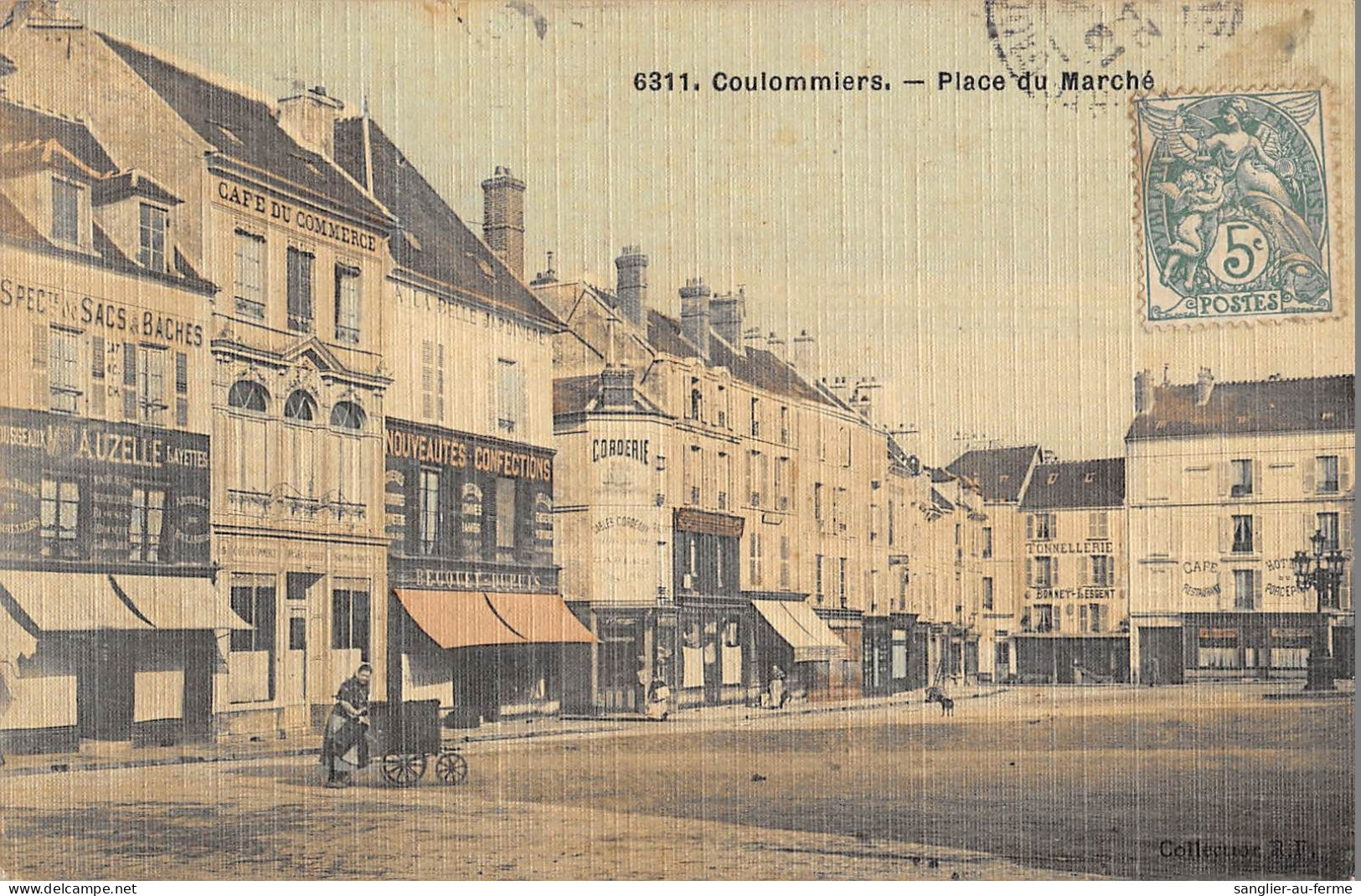 CPA 77 COULOMMIERS / PLACE DU MARCHE / CPA TOILEE - Coulommiers