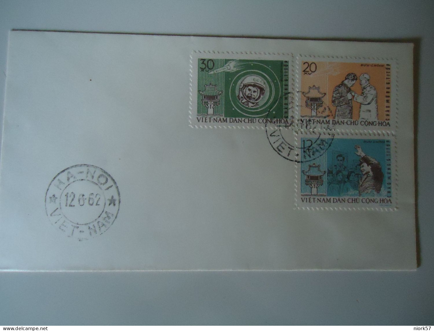 VIETNAM   COVER  HANOI 1962 ANNIVERSARIES   SPACE - Other & Unclassified