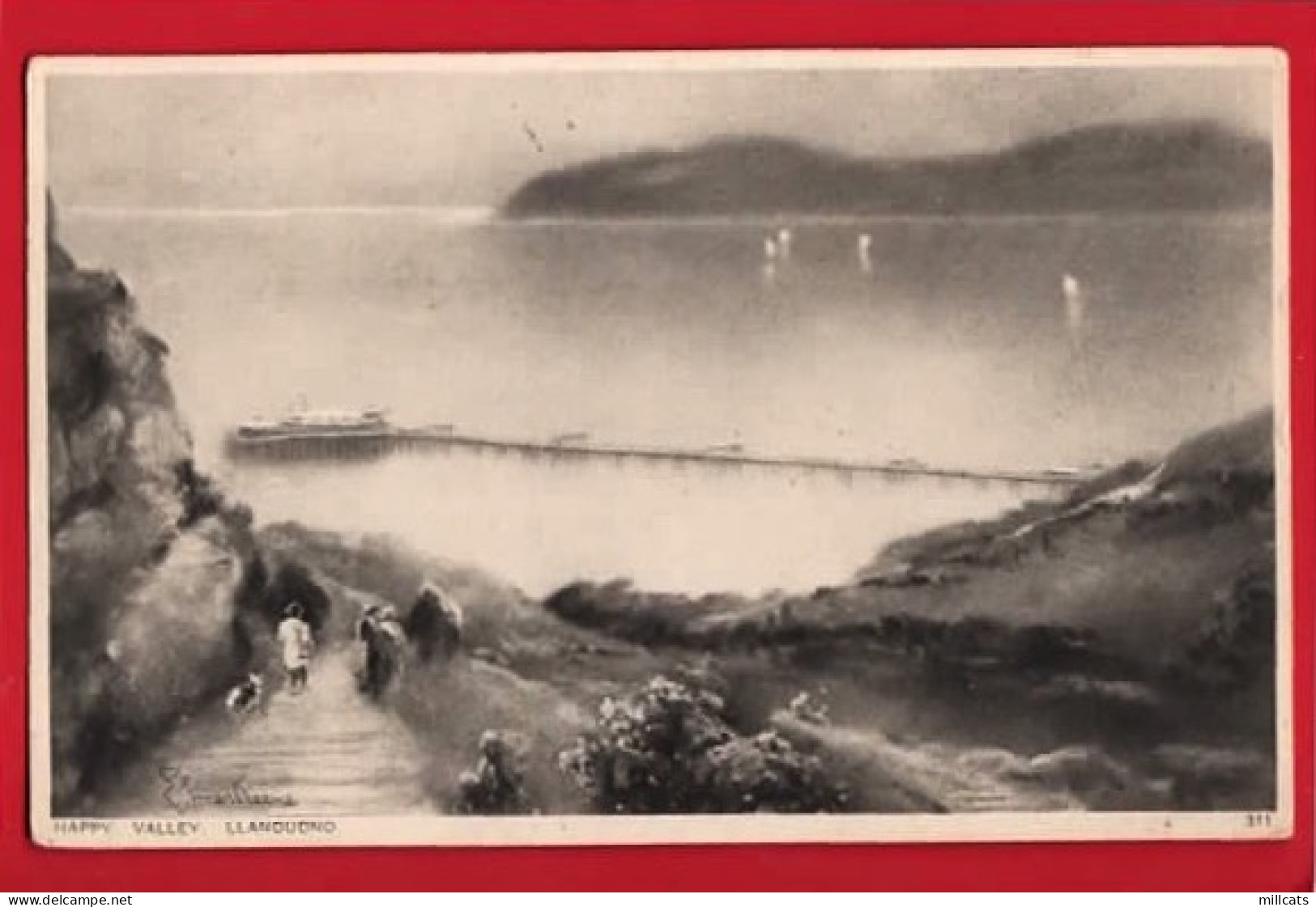 CAERNARVONSHIRE   LLANDUDNO  PIER + HAPPY VALLEY  KEENE ART  Pu 1919 - Caernarvonshire