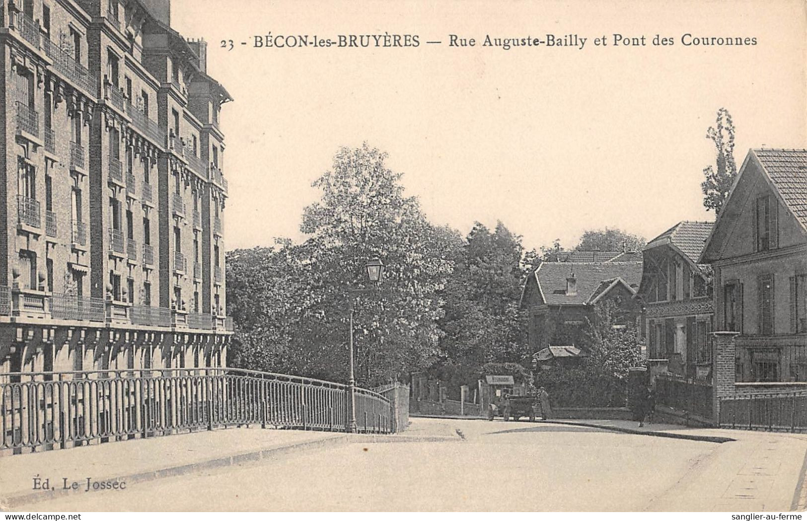 CPA 92 BECON LES BRUYERES / RUE AUGUSTE BAILLY ET PONT DES COURONNES - Other & Unclassified