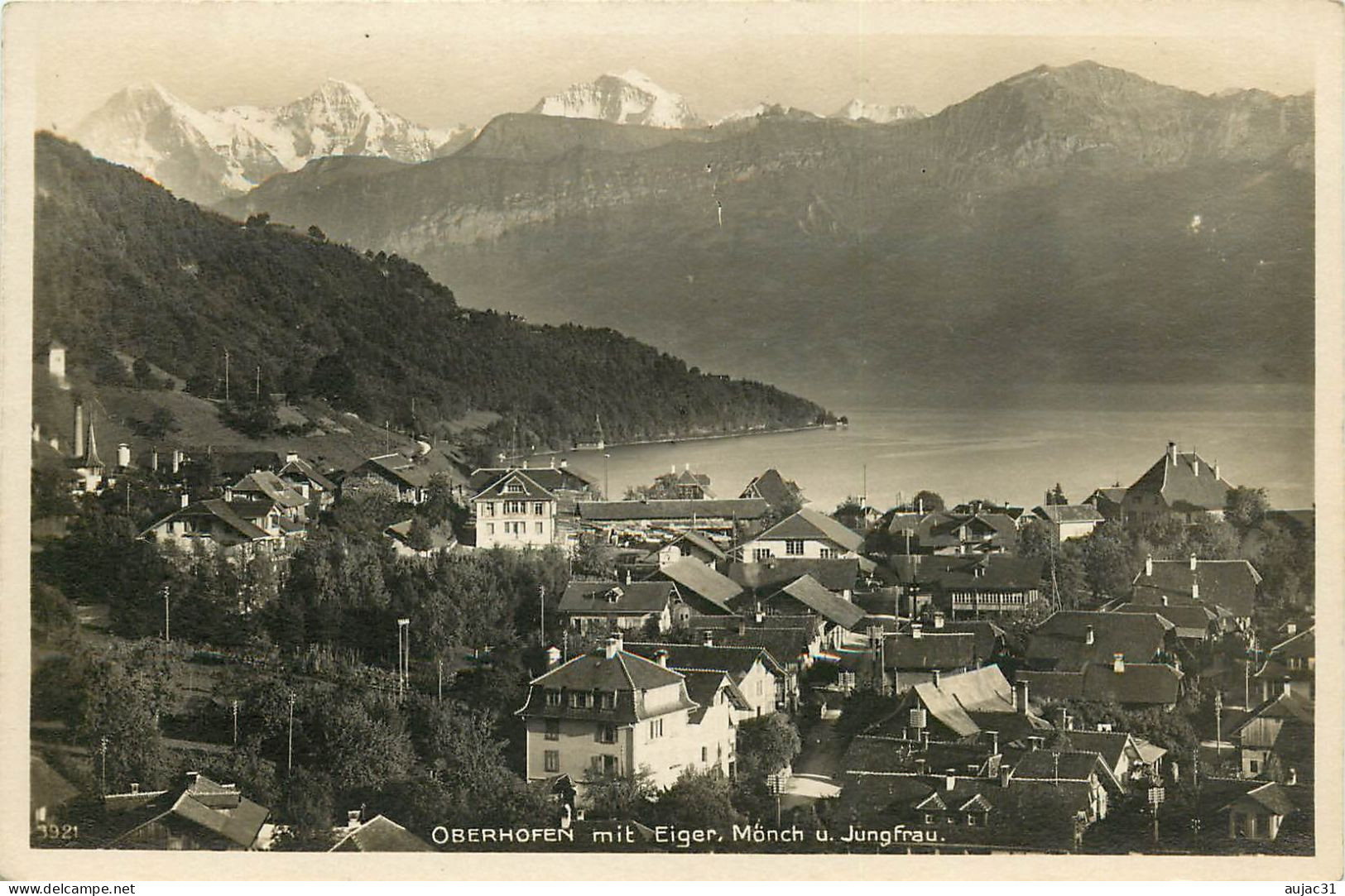 Suisse - Swiss - Schweiz - Berne - Oberhofen Am Thunersee - Oberhofen Mit Eiger Mönch U. Jungfrau - état - Oberhofen Am Thunersee