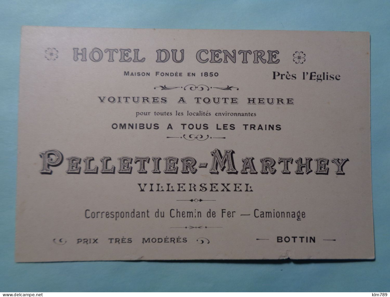 70 - Haute Saone - Villersexel - Carte/ Avis De Passage - Hotel Du Centre - Pelletier - Marthey - Près De L'église - - Villersexel
