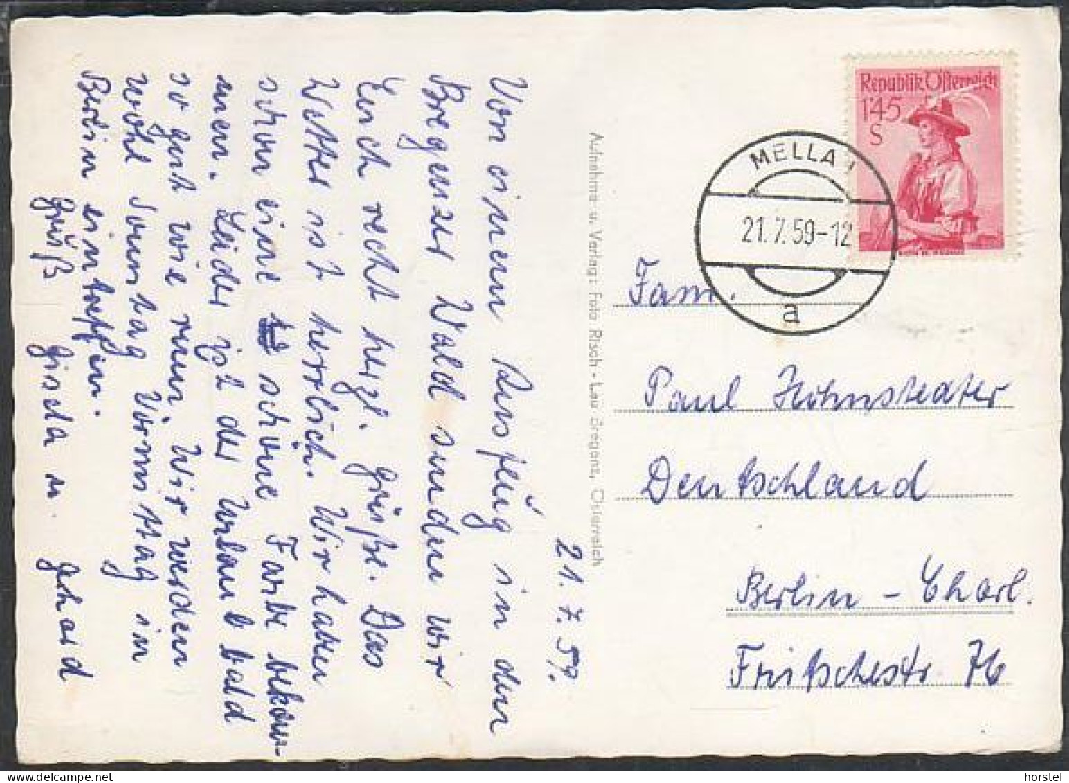 Austria - 6881 Mellau - Im Bregenzerwald - Alte Ortsansicht Von 1959 - Nice Stamp - Bregenzerwaldorte