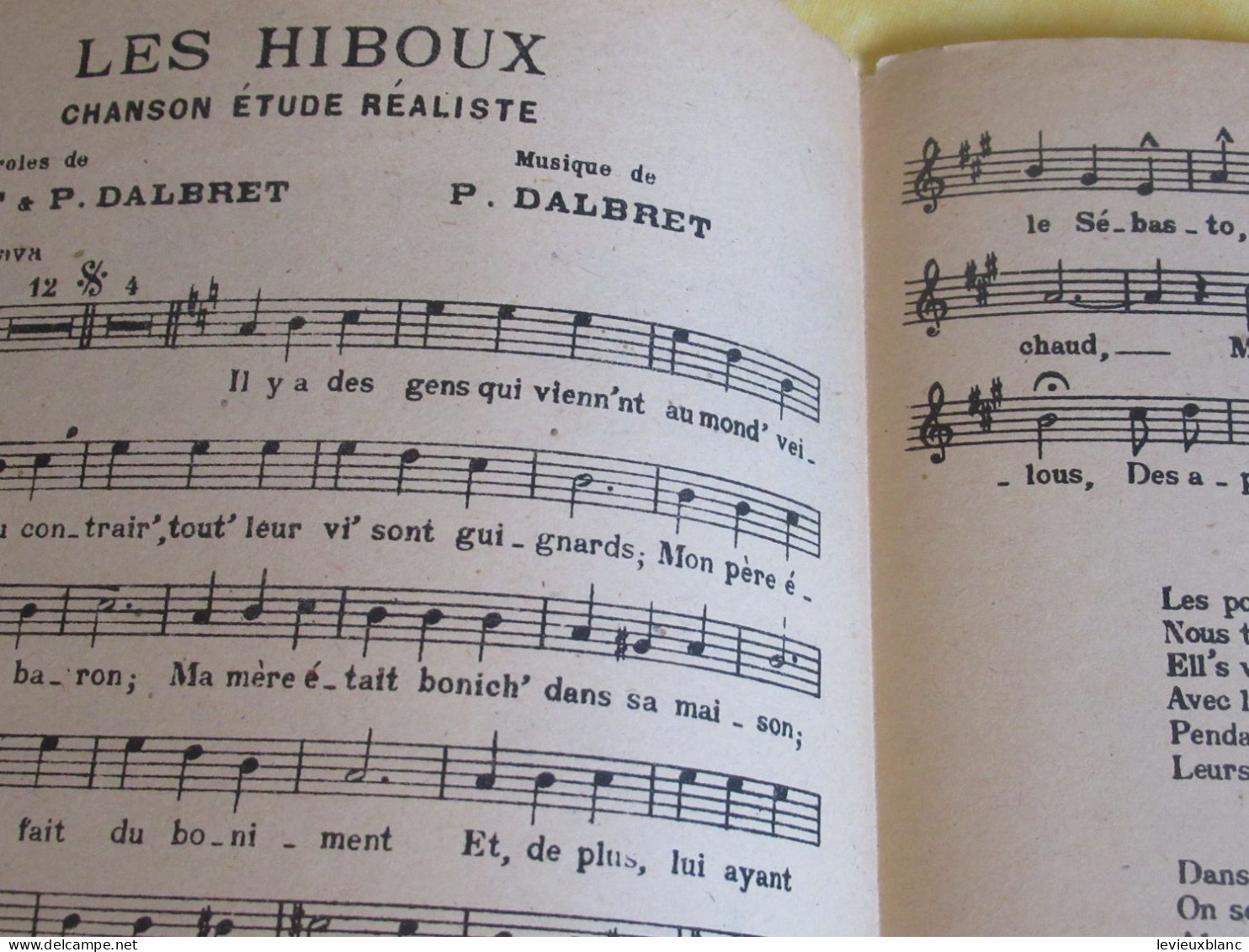 Partition Ancienne/"Les Hiboux"/DALBRET/Bersin Thyriel Albertys/ Joullot & Dalbret/Universelles/1940-45    PART376 - Sonstige & Ohne Zuordnung