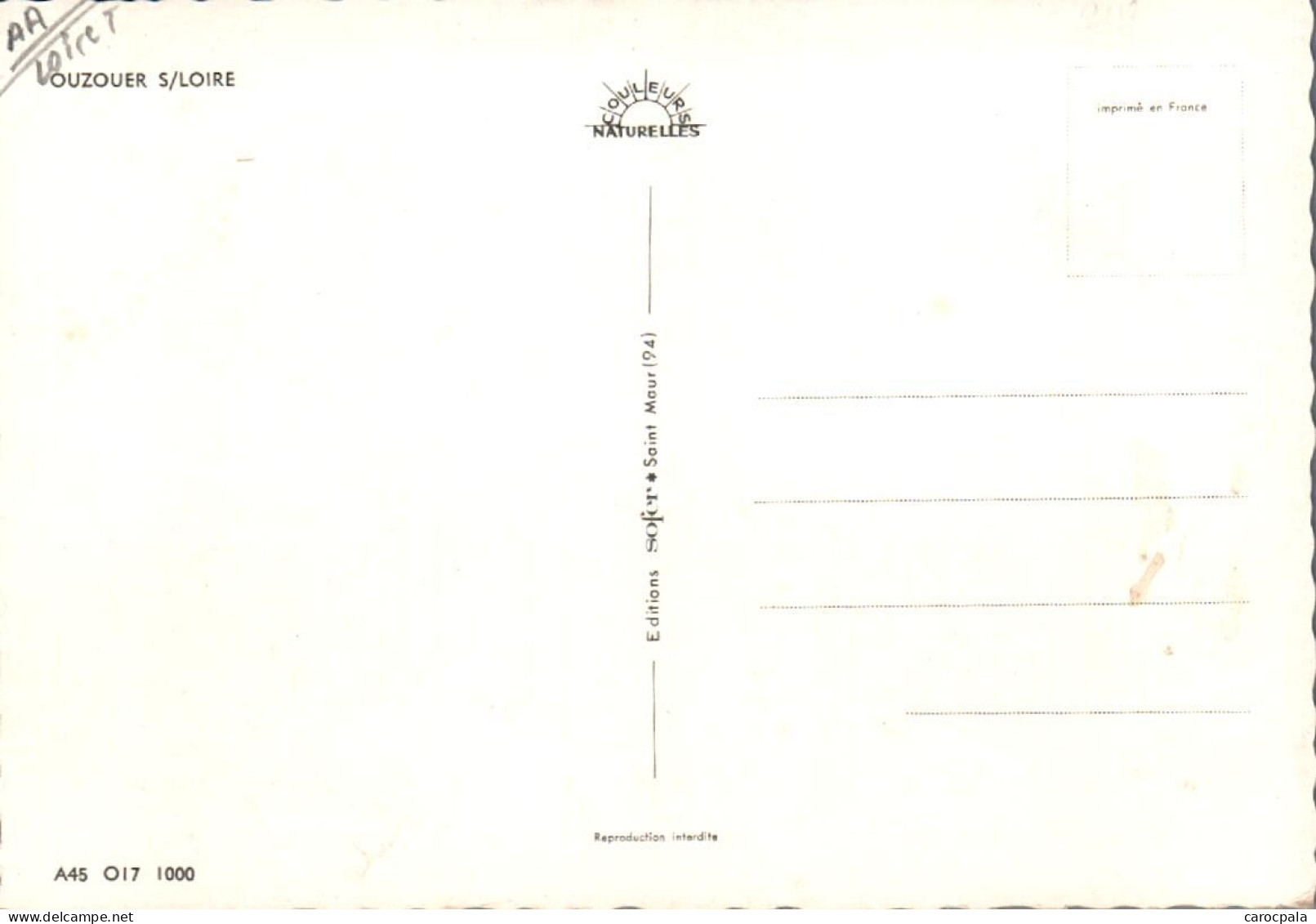 Carte 1960  Vue Générale Aérienne Sur Ouzouer Sur Loire - Ouzouer Sur Loire