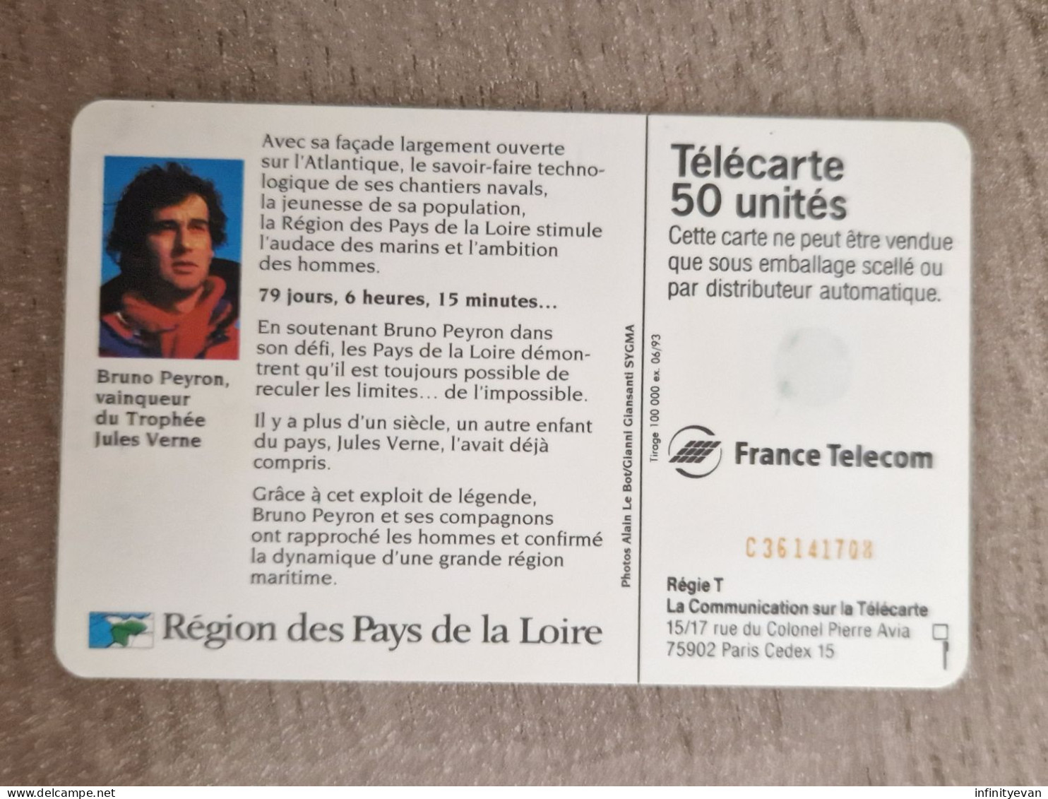 F372 - PAYS DE LOIRE - PEYRON - VOILE - 1993