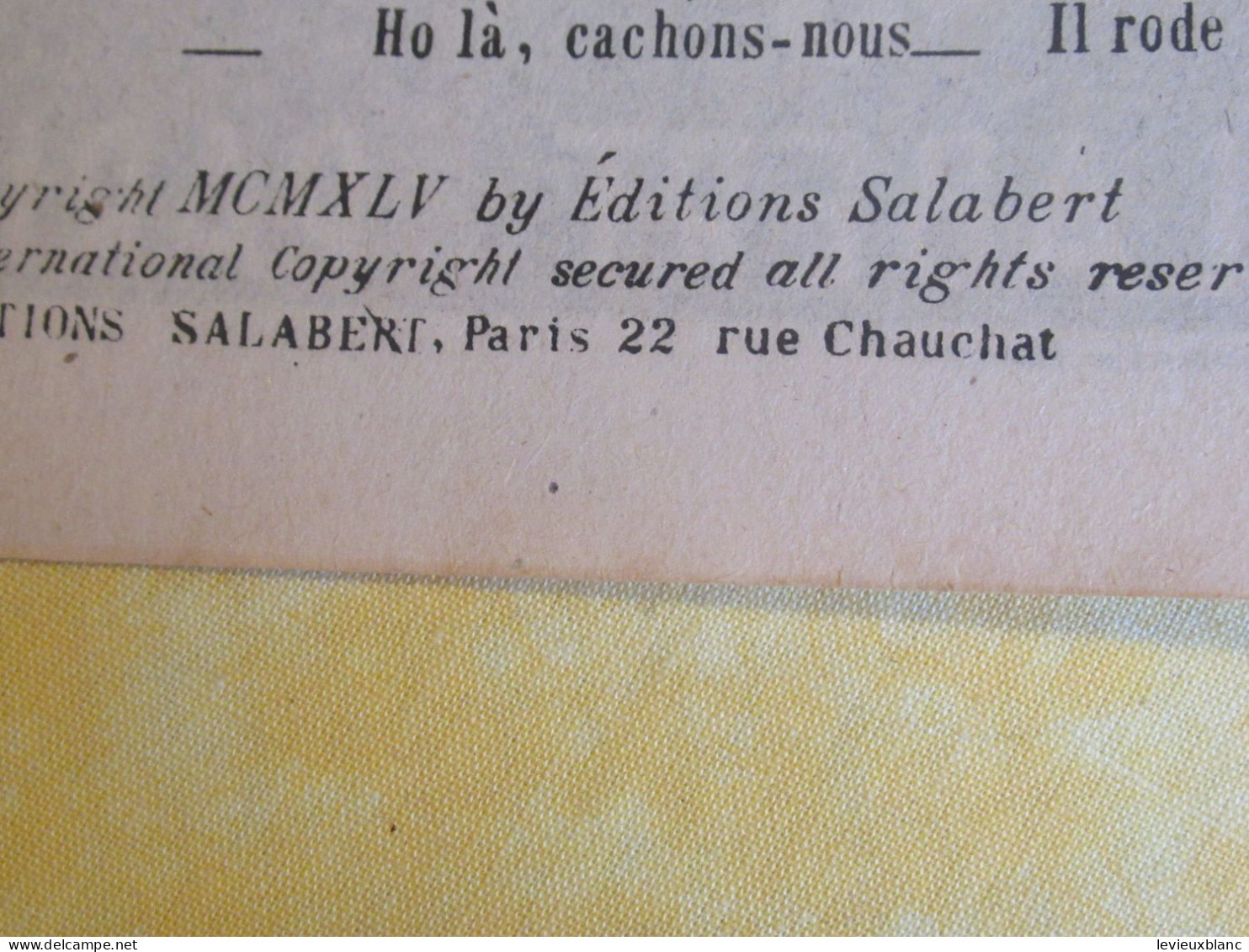 Partition Ancienne/"Le Diable Est Dans La Ville "/J. PILLS/Bruno Coquatrix-Berri/ /Salabert/1945    PART377 - Sonstige & Ohne Zuordnung