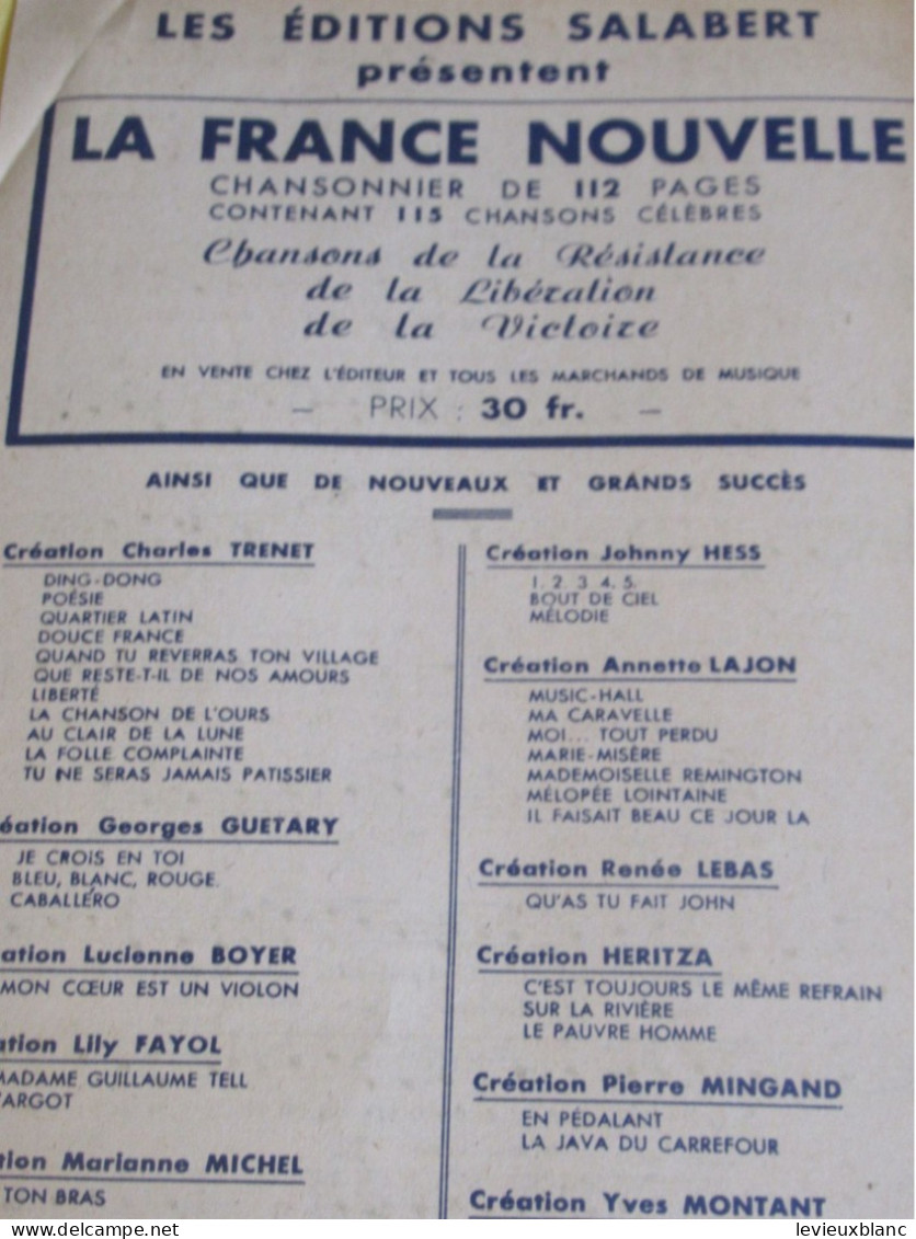 Partition Ancienne/"Le Diable Est Dans La Ville "/J. PILLS/Bruno Coquatrix-Berri/ /Salabert/1945    PART377 - Other & Unclassified