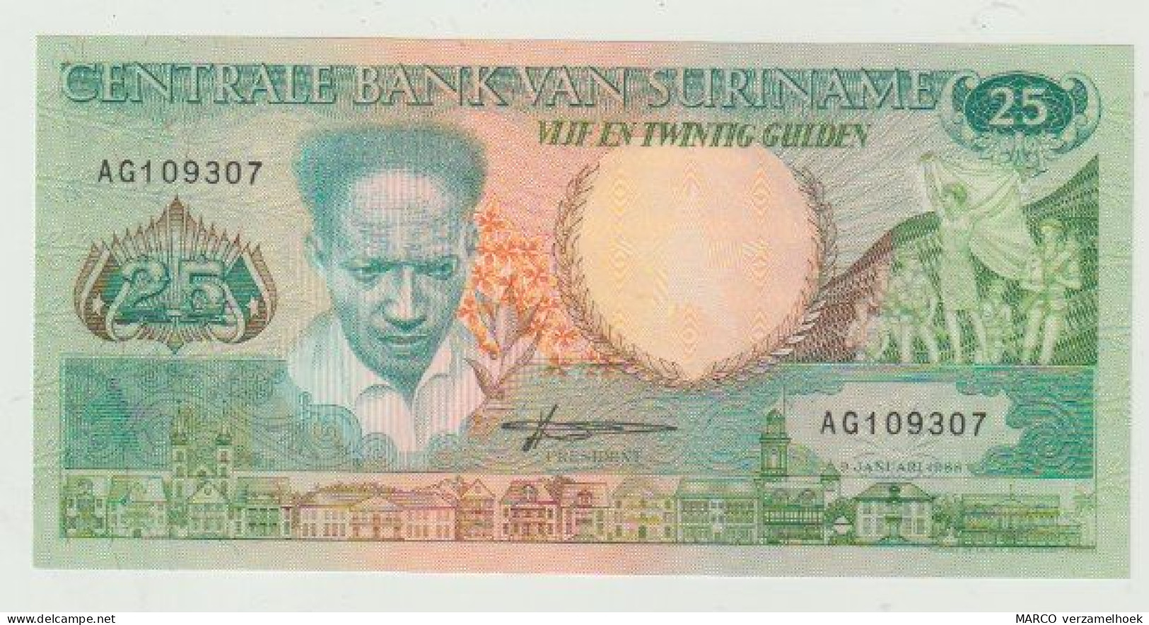 Banknote Suriname 25 Gulden 1988 UNC - Surinam