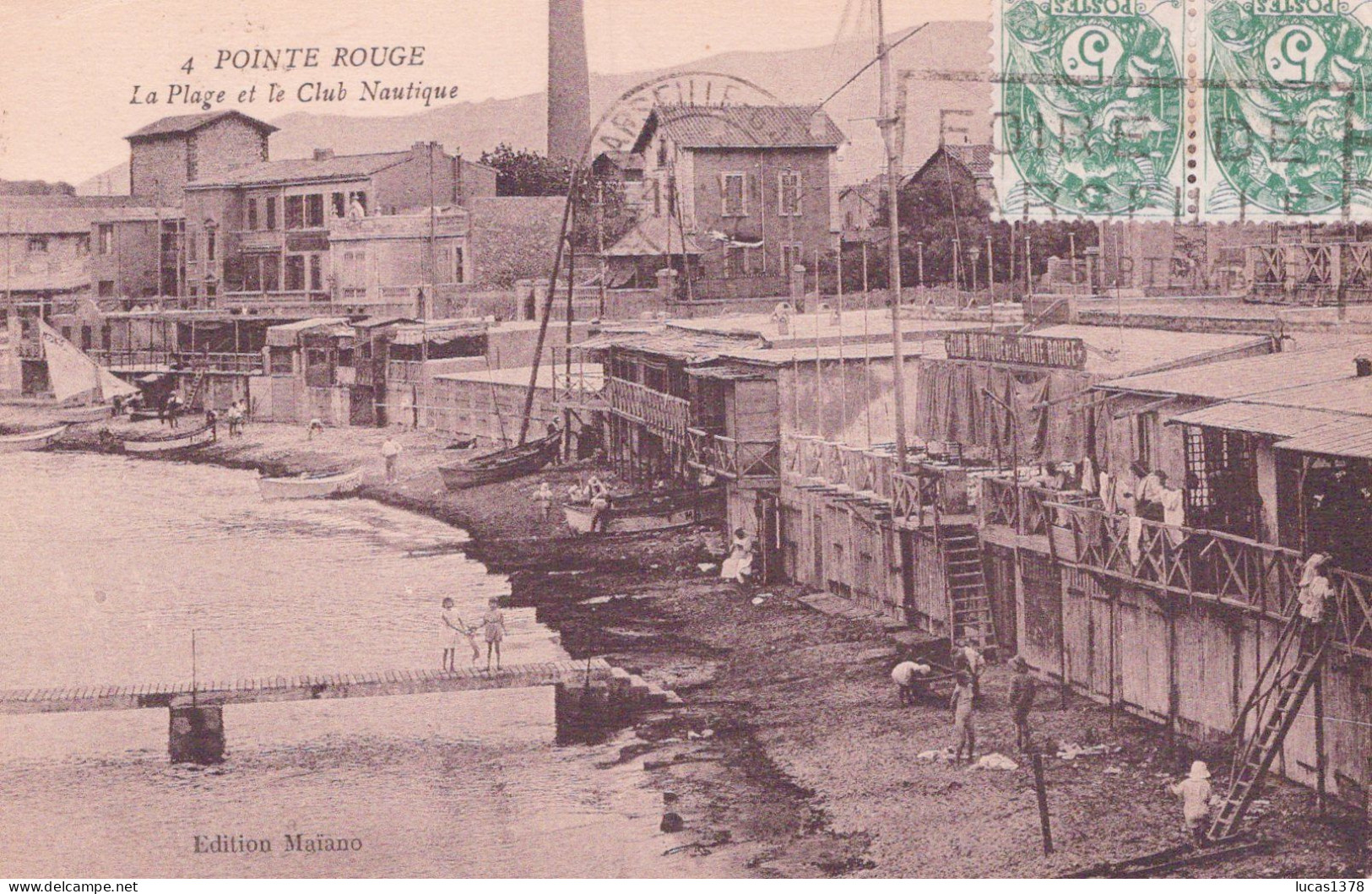 13 /MARSEILLE / LA POINTE ROUGE /   LA PLAGE ET LE CLUB NAUTIQUE - Südbezirke, Mazargues, Bonneveine, Pointe Rouge, Calanque-Felsen