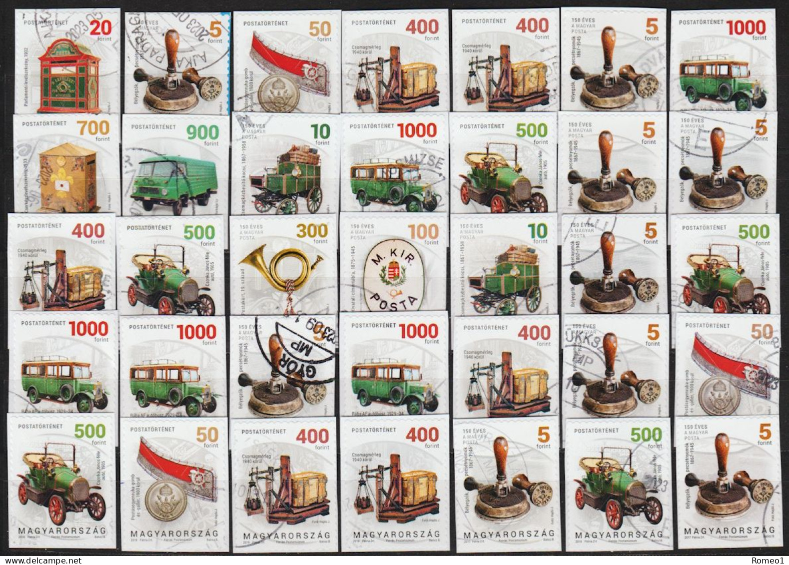2017/19: Ungarn "Postgeschichte" 35 Marken Gest. / Hongrie "Histoire Postale" 35 Pieces Obl. (d831) - Used Stamps