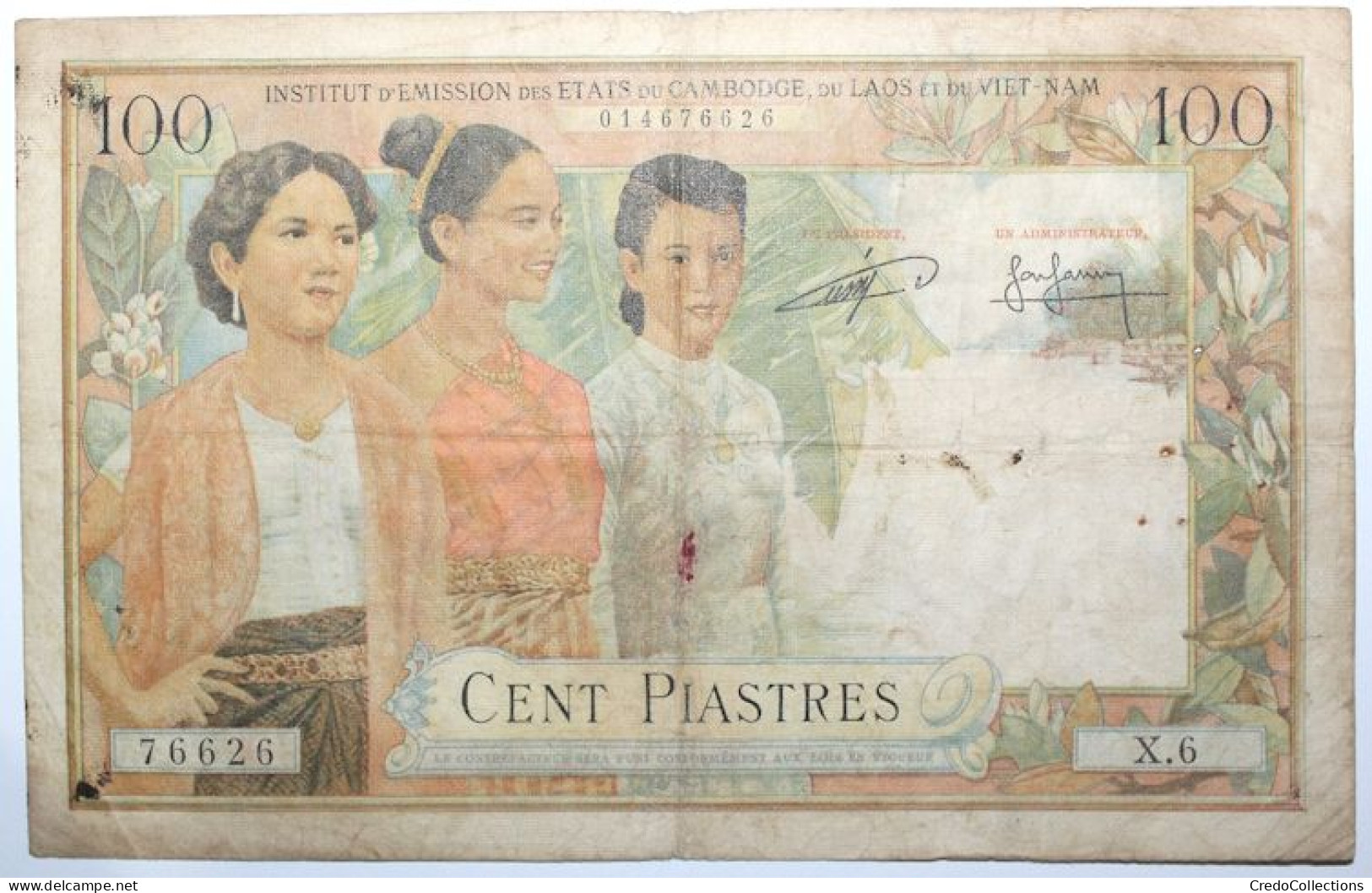 Indochine - 100 Piastres - 1954 - PICK 97 - TB - Indochine