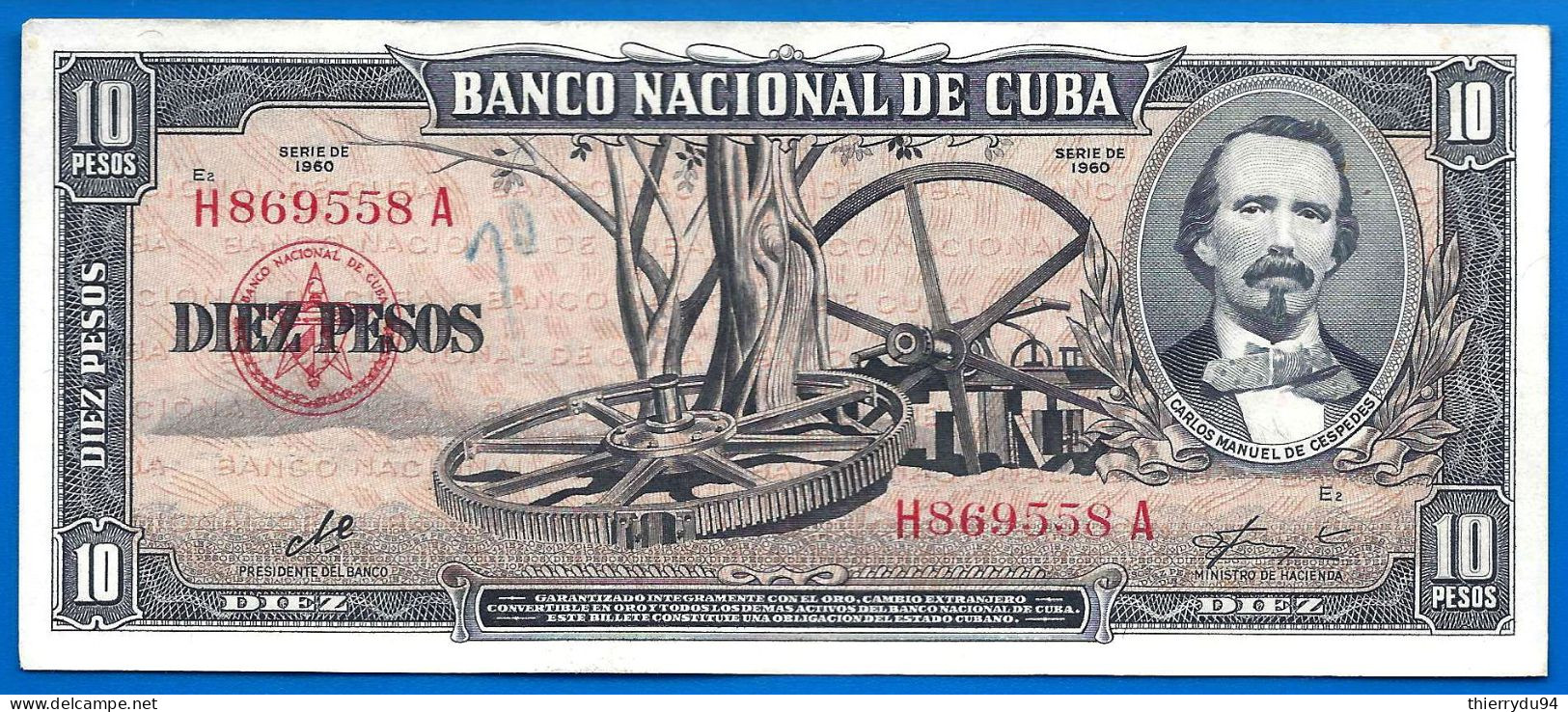 Cuba 10 Pesos 1960 Signature Che Guevara Que Prix + Port Peso Centavos Centavo Caraibe Paypal Bitcoin - Cuba