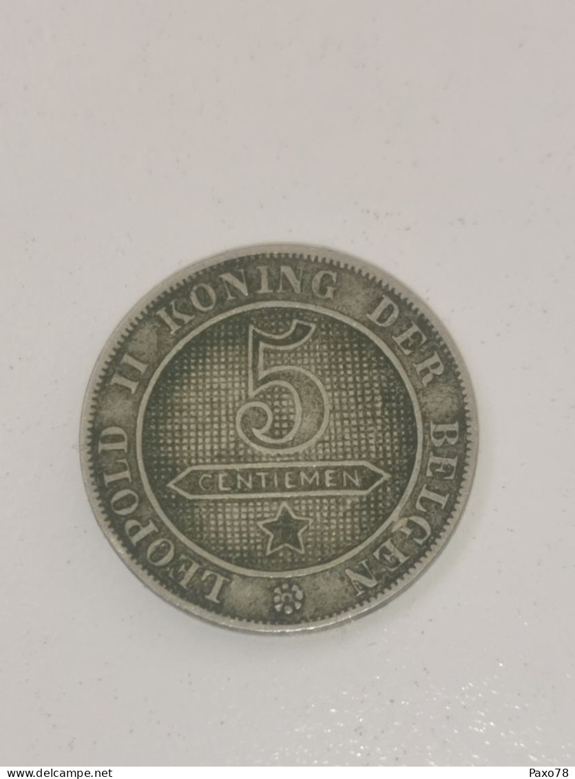 5 Centimes - Léopold II - Lion Normal En Néerlandais 1895 - 5 Cents