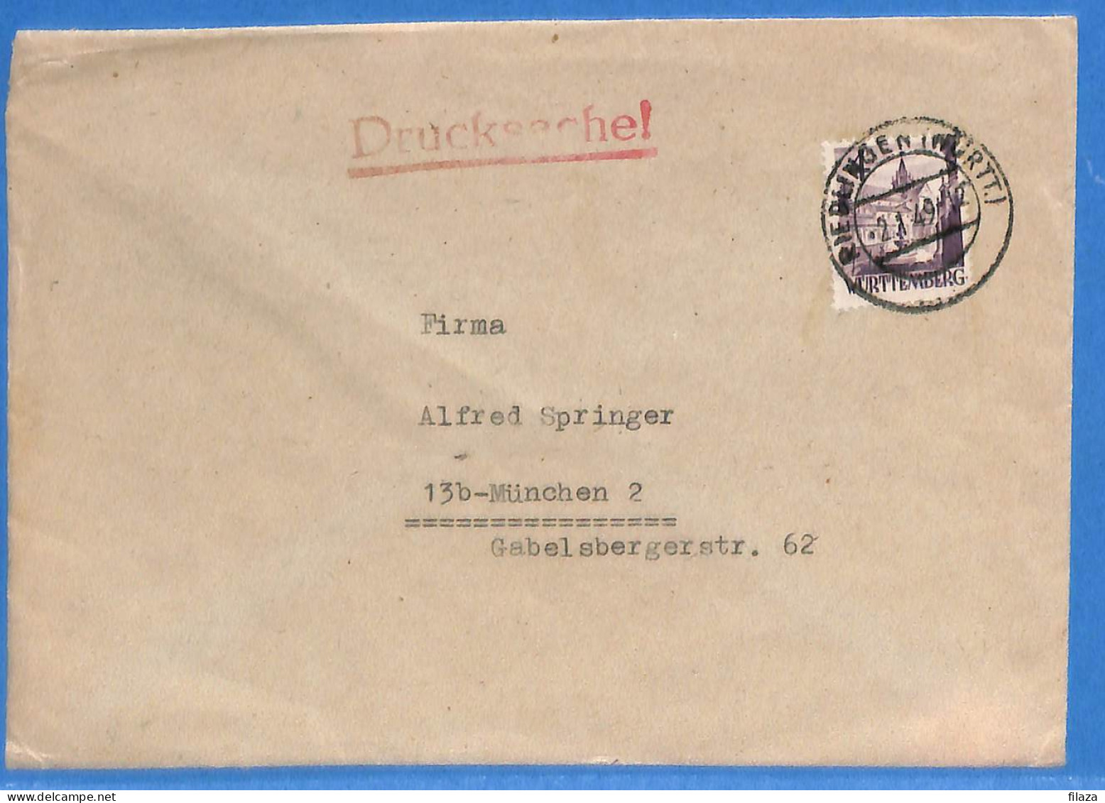 Allemagne Zone Française - 1949 - Lettre De Riedlingen - G26719 - Other & Unclassified