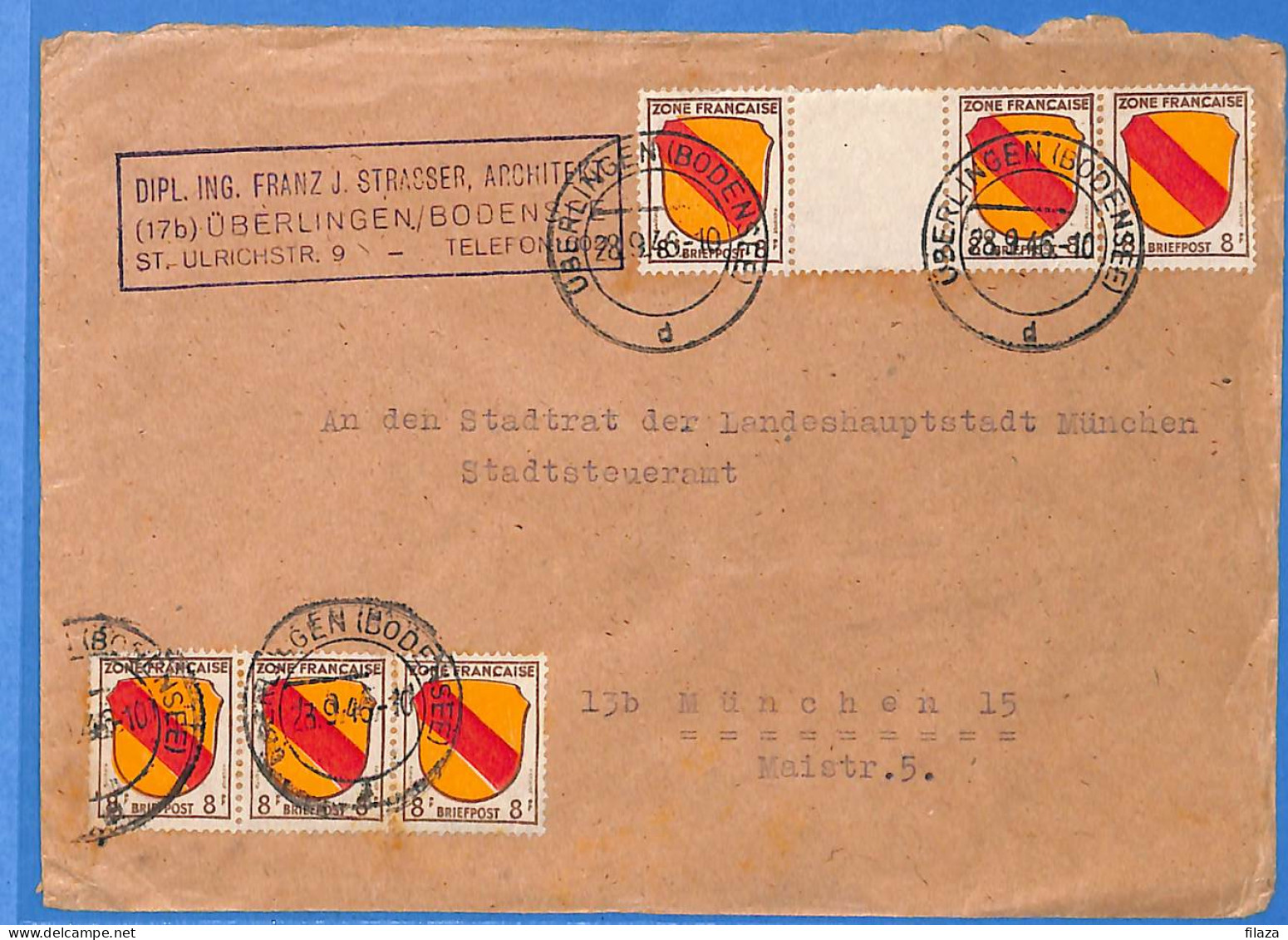 Allemagne Zone Française - 1946 - Lettre De Uberlingen - G26726 - Andere & Zonder Classificatie