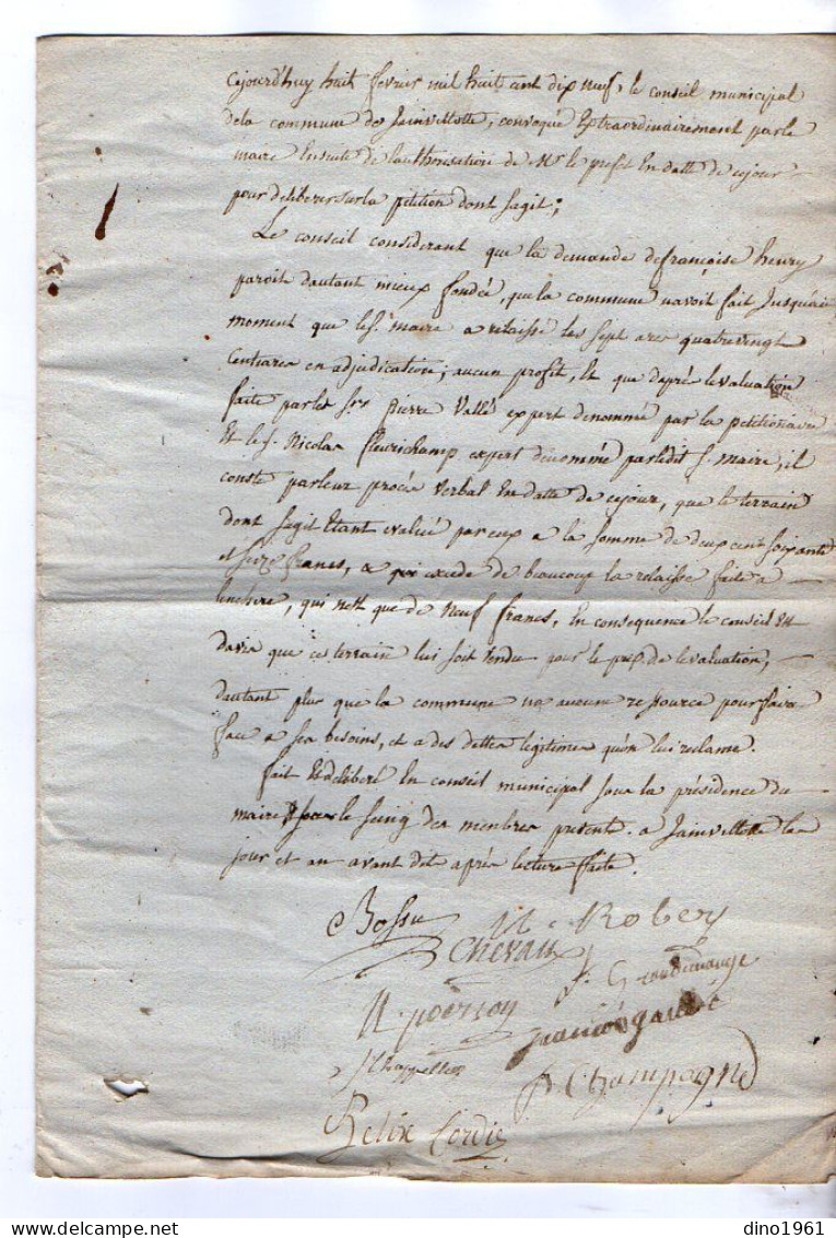 VP22.827 - Mairie De JAINVILLOTTE X NEUFCHATEAU 1819 - A Monsieur Le Maître Des Requêtes, Préfet Des Vosges ..... - Manuscrits