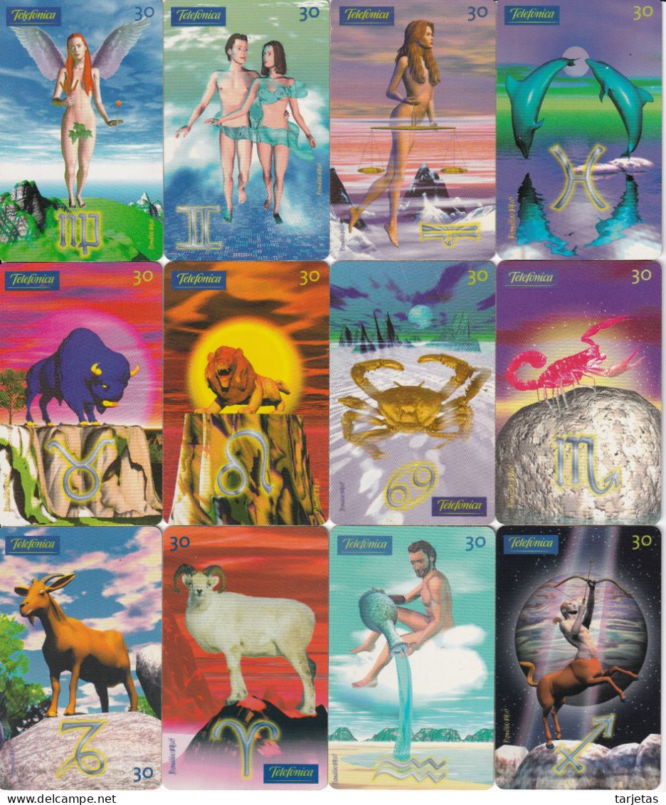 SERIE COMPLETA DE 12 TARJETAS DE BRASIL DE HOROSCOPOS (ZODIACO-HOROSCOPO) - Zodiaque