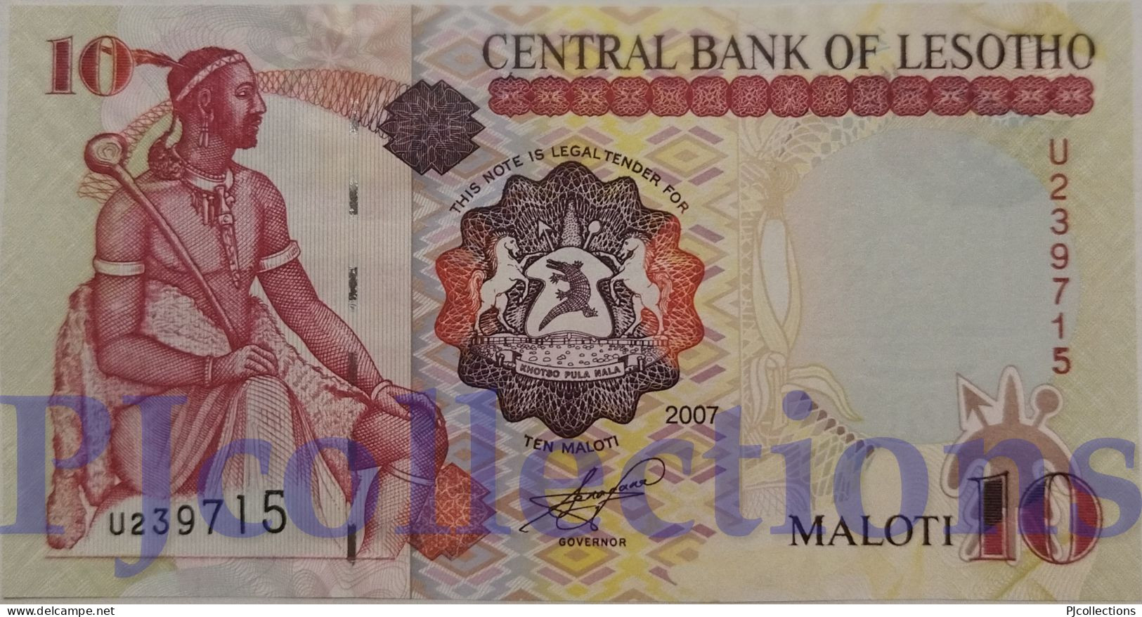 LOT LESOTHO 10 MALOTI 2007 PICK 15e UNC X 5 PCS - Lesotho