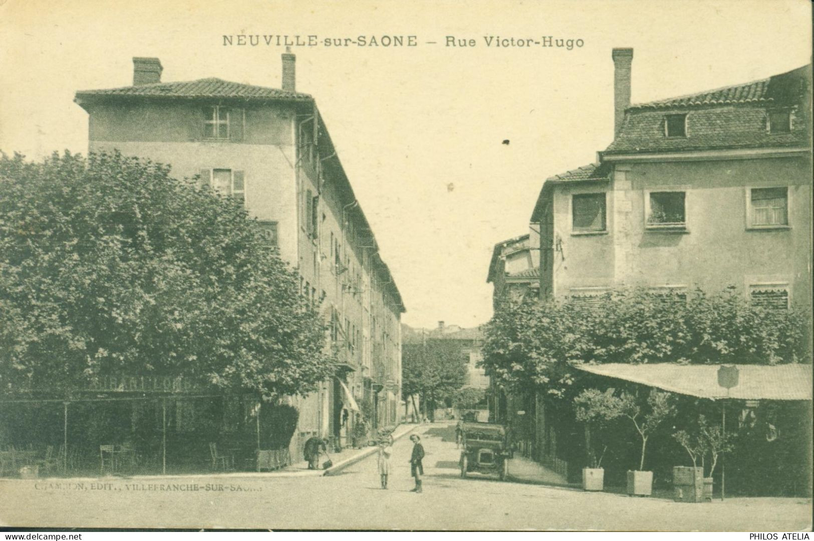 CPA CP Carte Postale Ancienne Neuville Sur Saône Rue Victor Hugo - Neuville Sur Saone