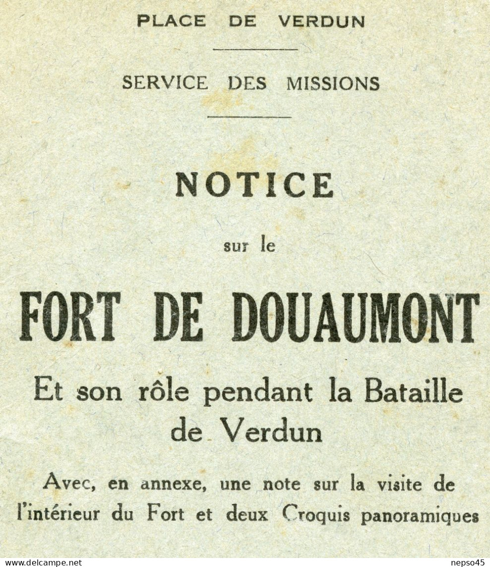 Brochure.notice Sur Fort De Doumont.son Rôle Pendant La Bataille De Verdun.Croquis Panoramiques. - Other & Unclassified