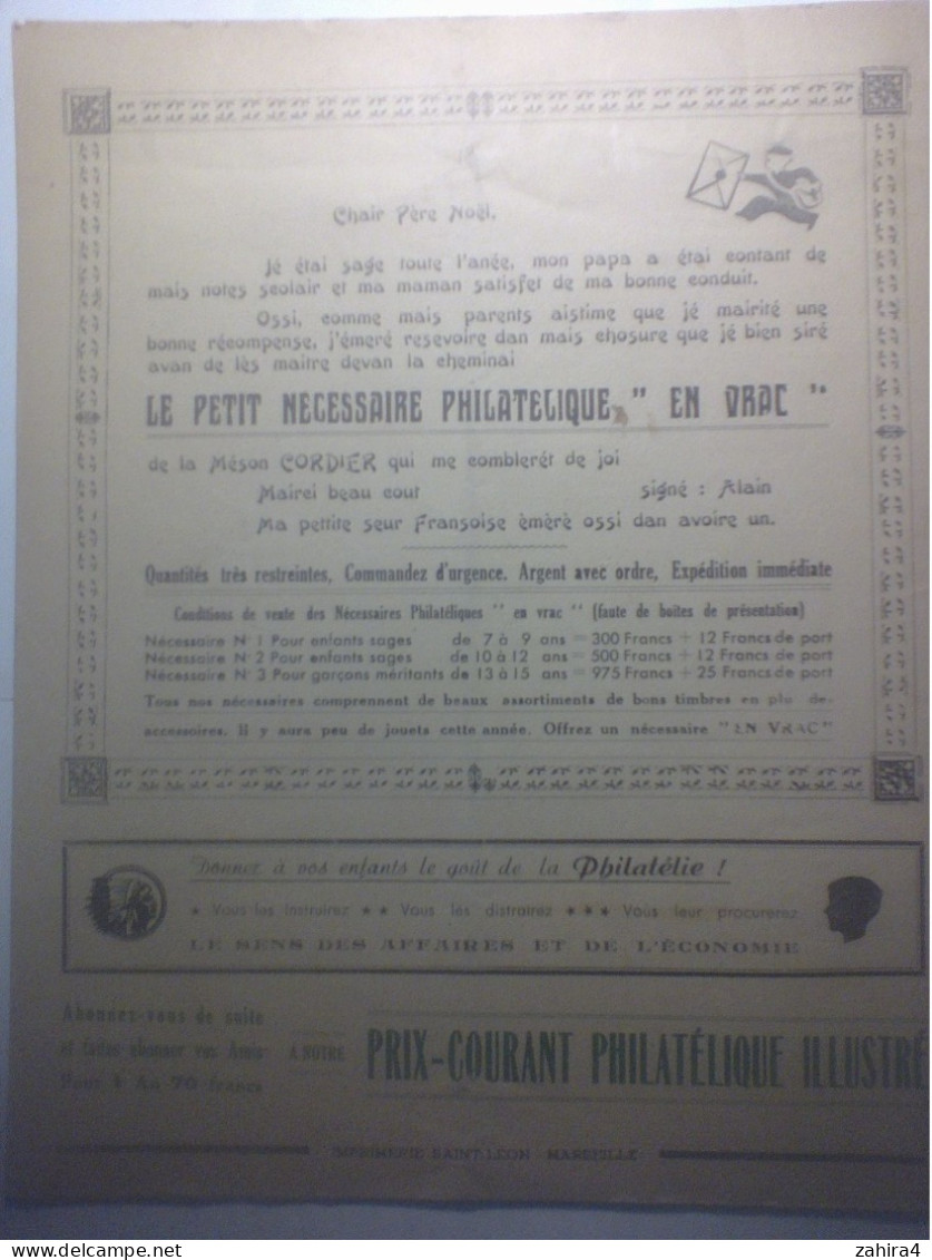 Maison Cordier En Temps De Guerre à Marseille N°12 5e An Decembre 1942 Prix Courant Philatélique Illustré - Catalogues For Auction Houses