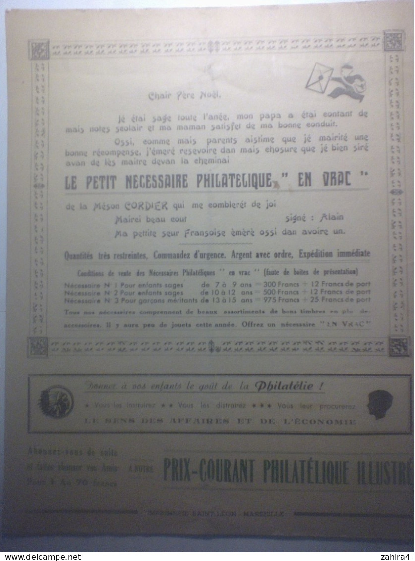 Maison Cordier En Temps De Guerre à Marseille N°12 5e An Decembre 1942 Prix Courant Philatélique Illustré - Catalogues De Maisons De Vente
