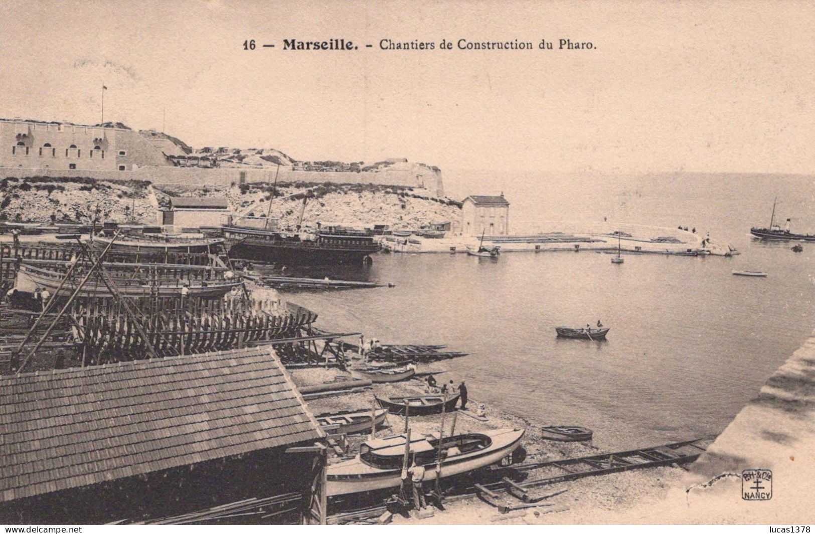 13 / MARSEILLE / EDITEUR NANCY 16 / CHANTIERS DE CONSTRUCTION DU PHARO - Südbezirke, Mazargues, Bonneveine, Pointe Rouge, Calanque-Felsen