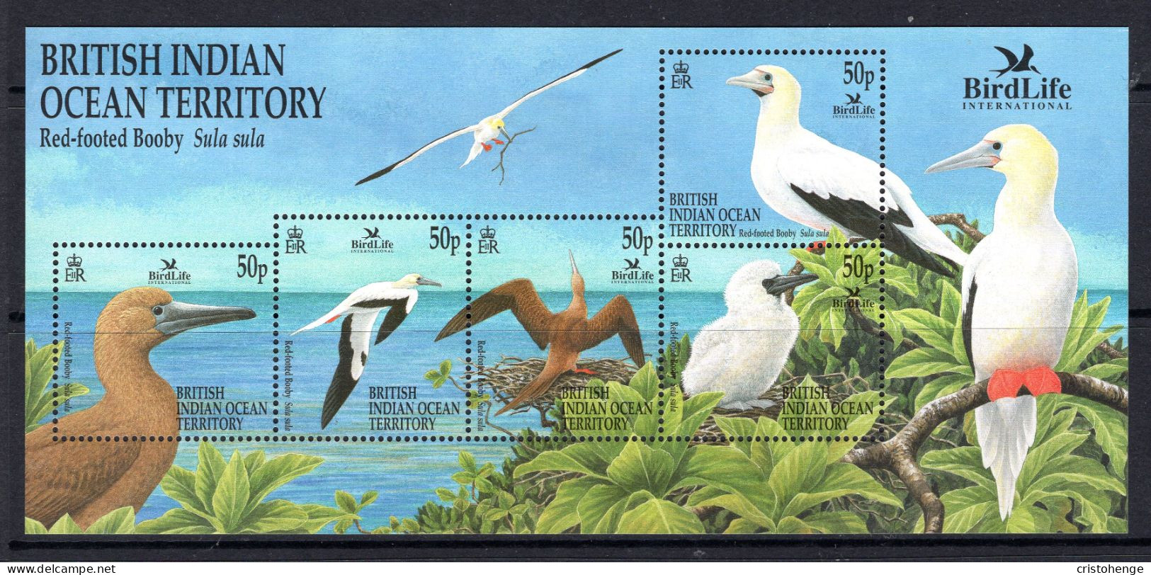 British Indian Ocean Territory, BIOT 2002 Birdlife - Red-footed Booby MS MNH (SG MS266) - Territorio Británico Del Océano Índico