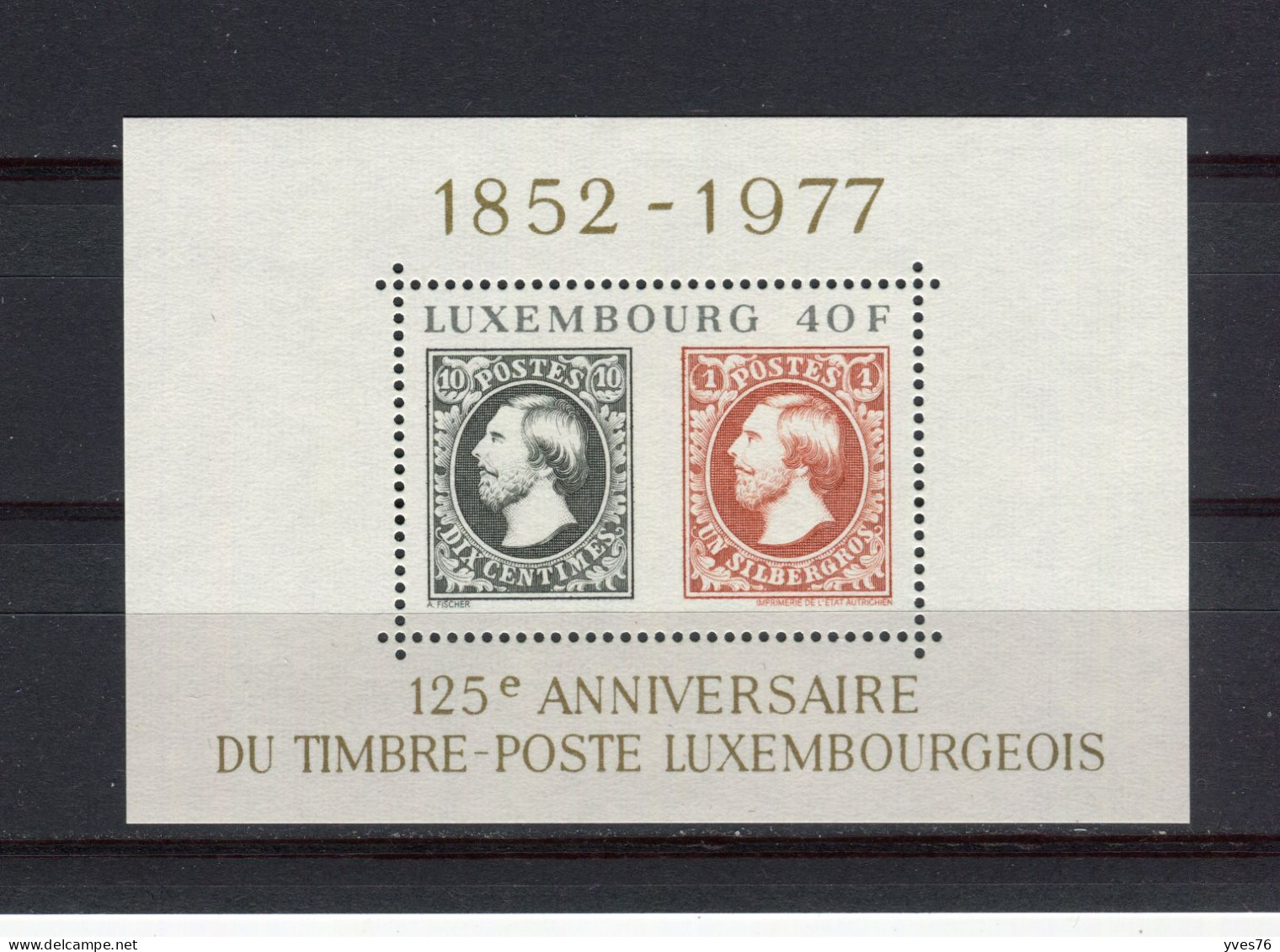 LUXEMBOURG - Y&T Bloc N° 10** - Anniversaire Du Premier Timbre Luxembourgeois - Blocs & Feuillets