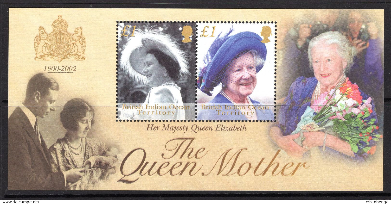 British Indian Ocean Territory, BIOT 2002 Queen Elizabeth The Queen Mother Commemoration MS MNH (SG MS269) - Territorio Británico Del Océano Índico