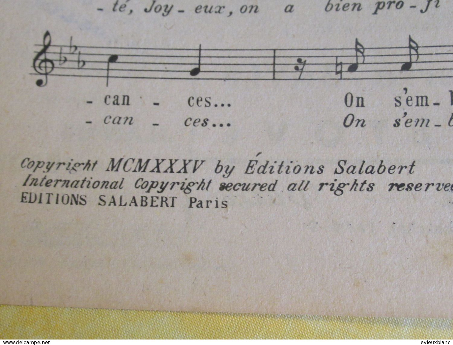 Partition Ancienne/"Sans Importance "/Jeanne AUBERT/Pierre BAYLE/Betove /Salabert/1935    PART378 - Otros & Sin Clasificación