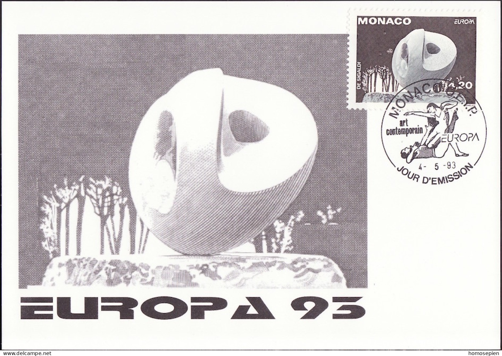 Europa CEPT 1993 Monaco CM Y&T N°1876 - Michel N°MK2121A - 4,20f EUROPA - 1993