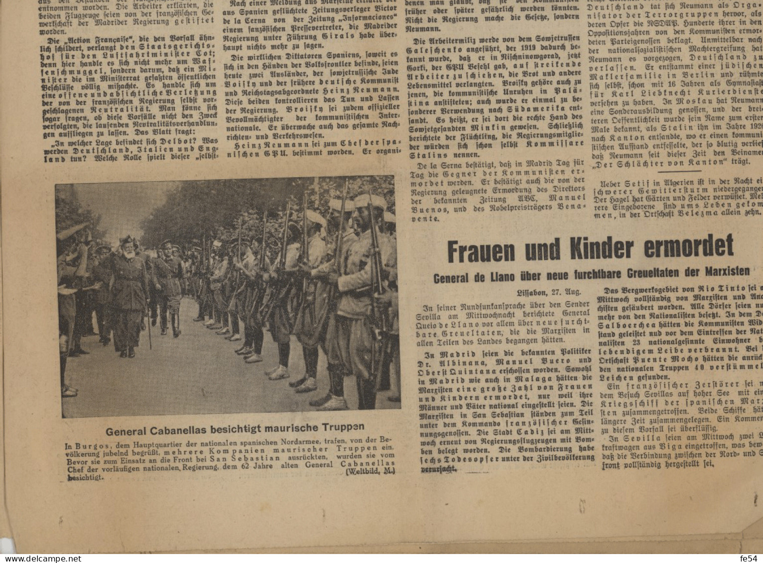 ° NAZ ° NEUE ABENDZEITUNG FÜR DEN GAU SAARPFALZ ° 27 AOUT 1936 ° - Autres & Non Classés