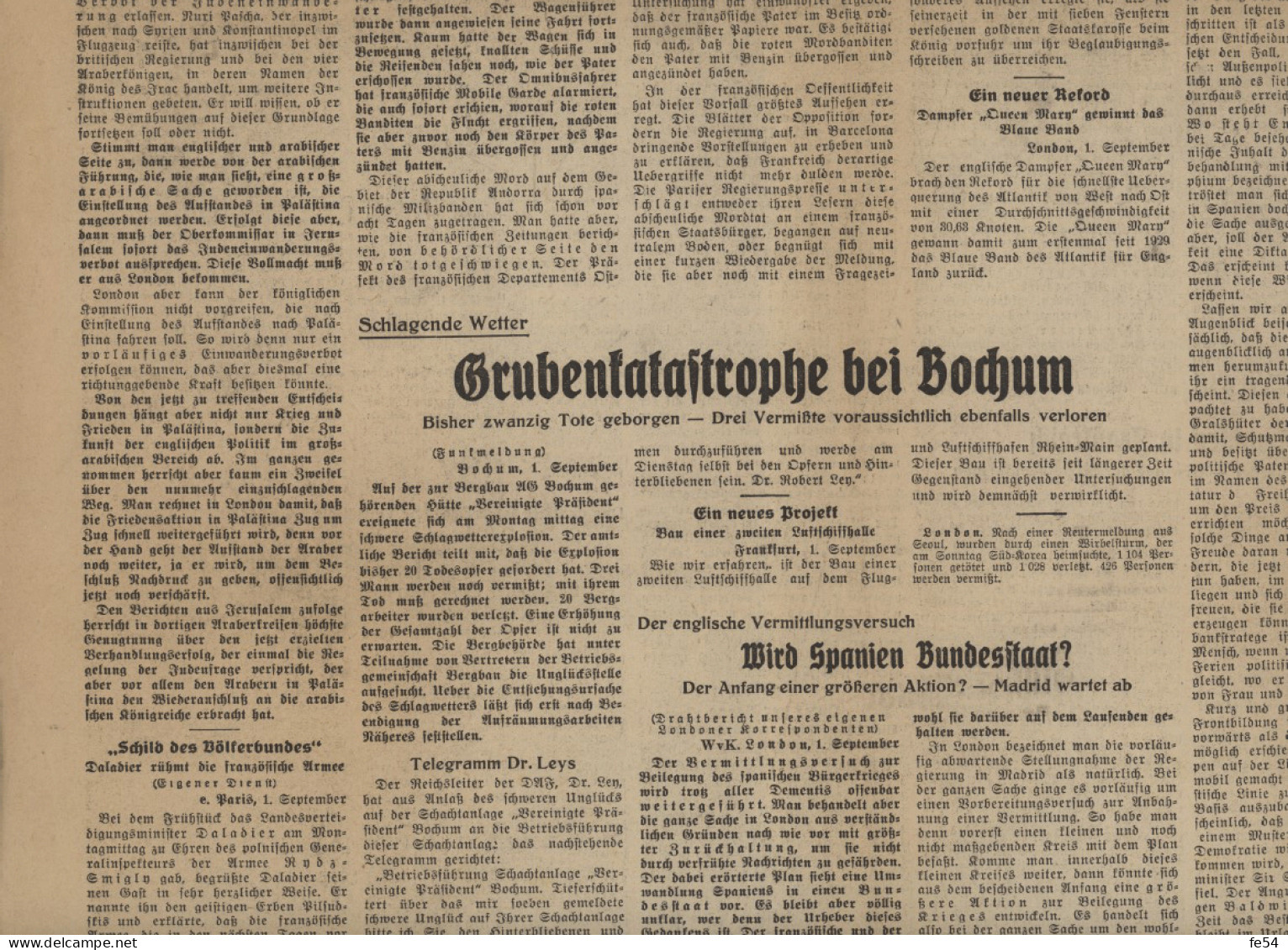 ° NZZ ° RHEIN FRONT ° SAAR-LAND OST ° 1er SEPTEBRE 1936 ° - Autres & Non Classés