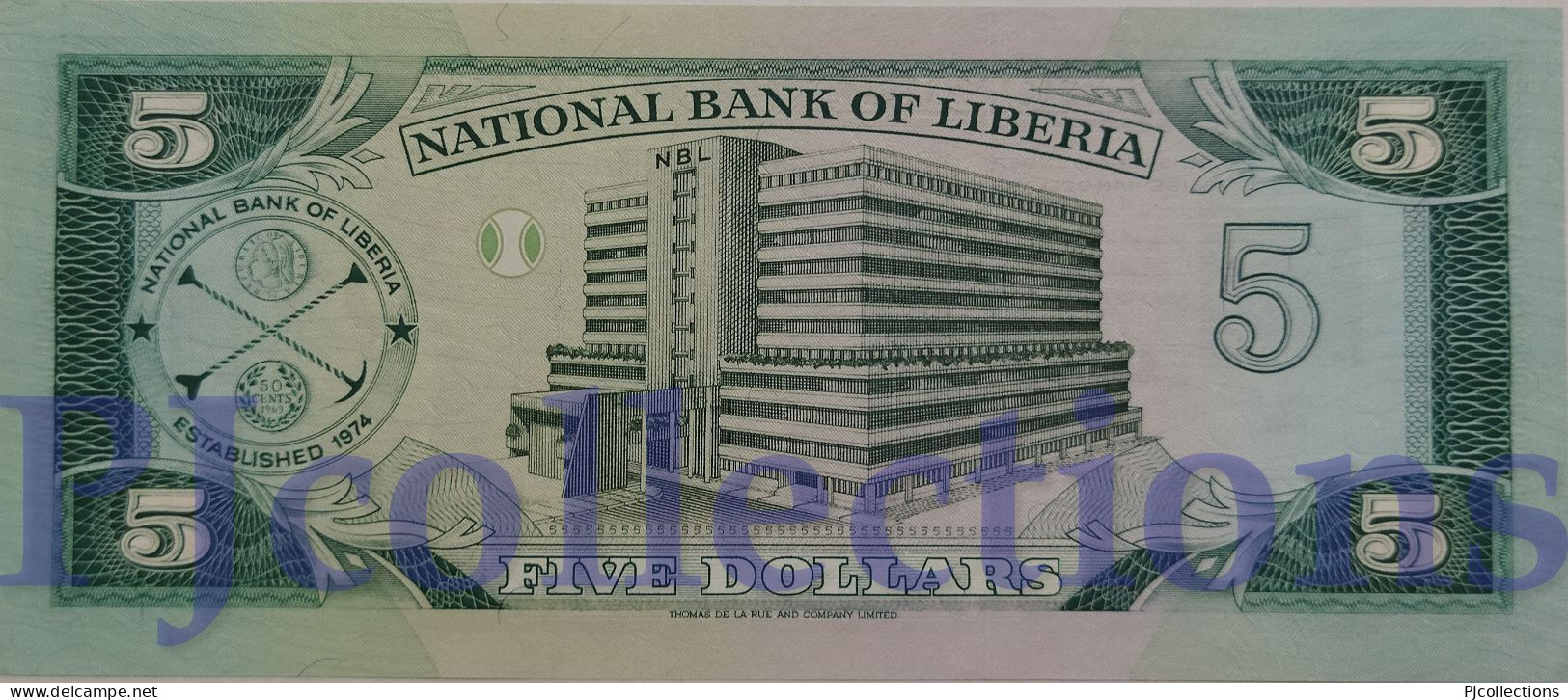 LIBERIA 5 DOLLARS 1989 PICK 19 UNC - Liberia