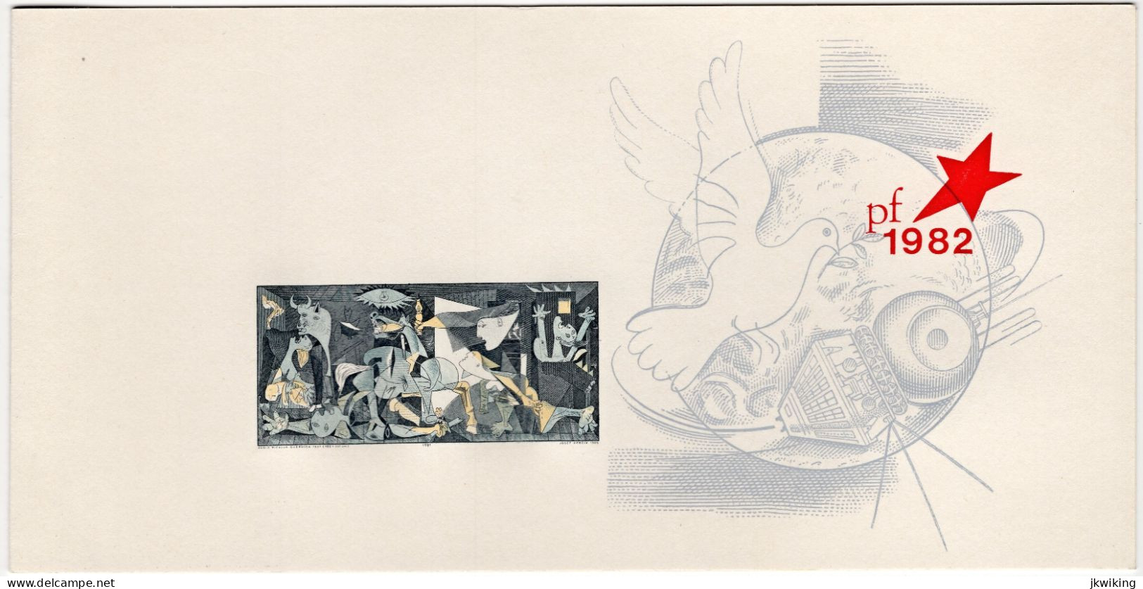 Výsadní Tisk PF 1982 - 100. Výročí Narození P. Picasso S Přítiskem Federální Ministerstvo Spojů Podespáno Rudolf Fischer - Essais & Réimpressions