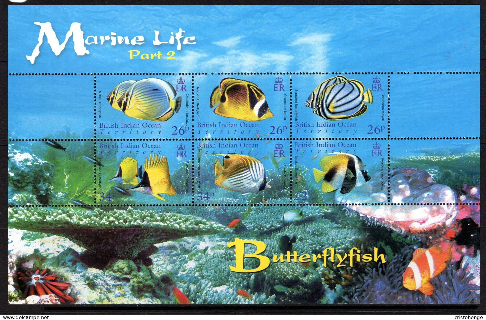 British Indian Ocean Territory, BIOT 2006 Marine Life - Butterflyfish MS MNH (SG MS354) - Territoire Britannique De L'Océan Indien